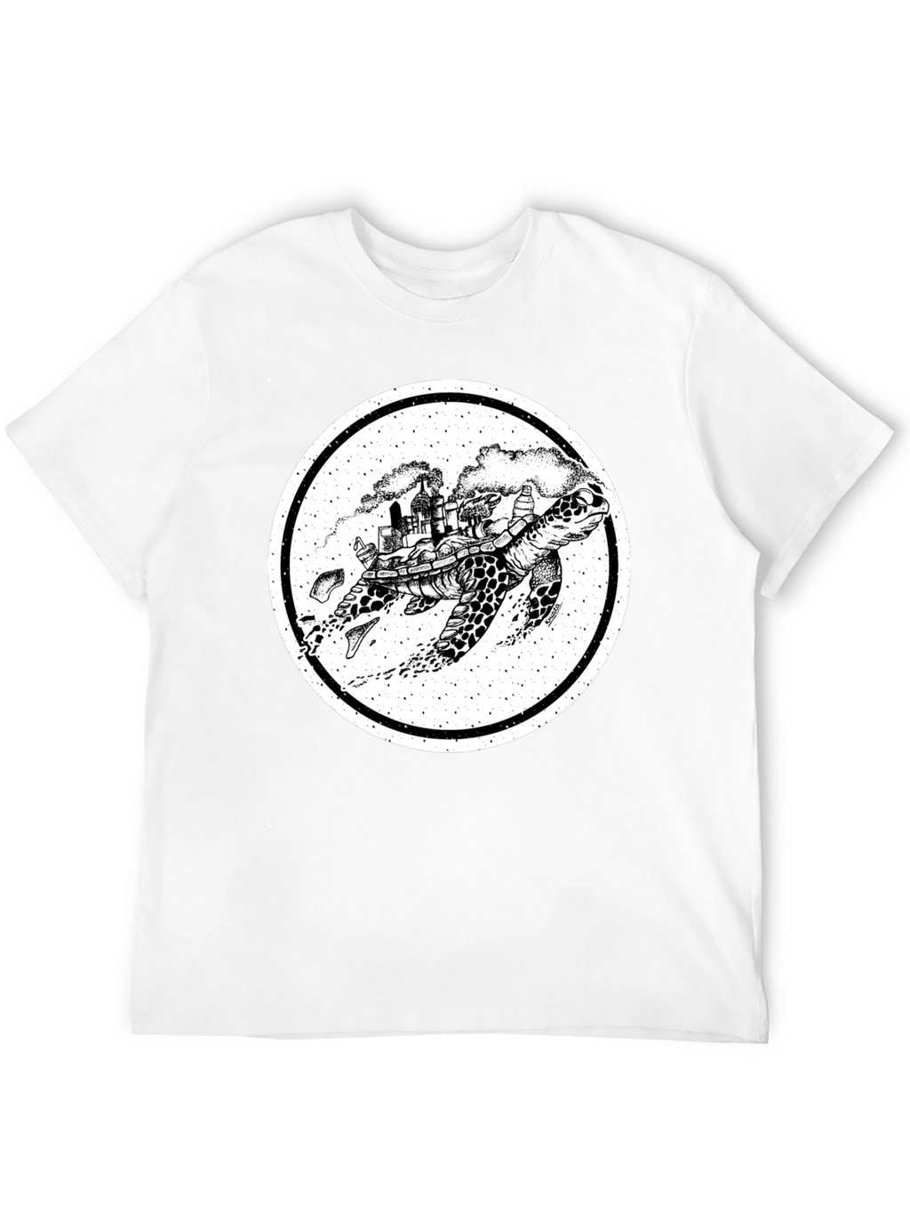 Turtle Cityscape Graphic Tee - Unique Art Design