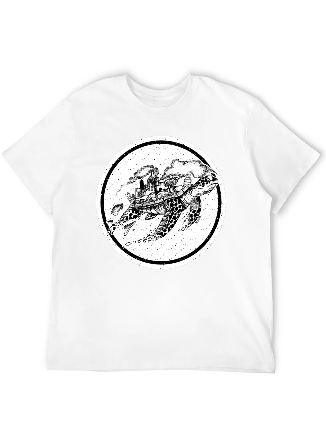 Turtle Cityscape Graphic Tee - Unique Art Design