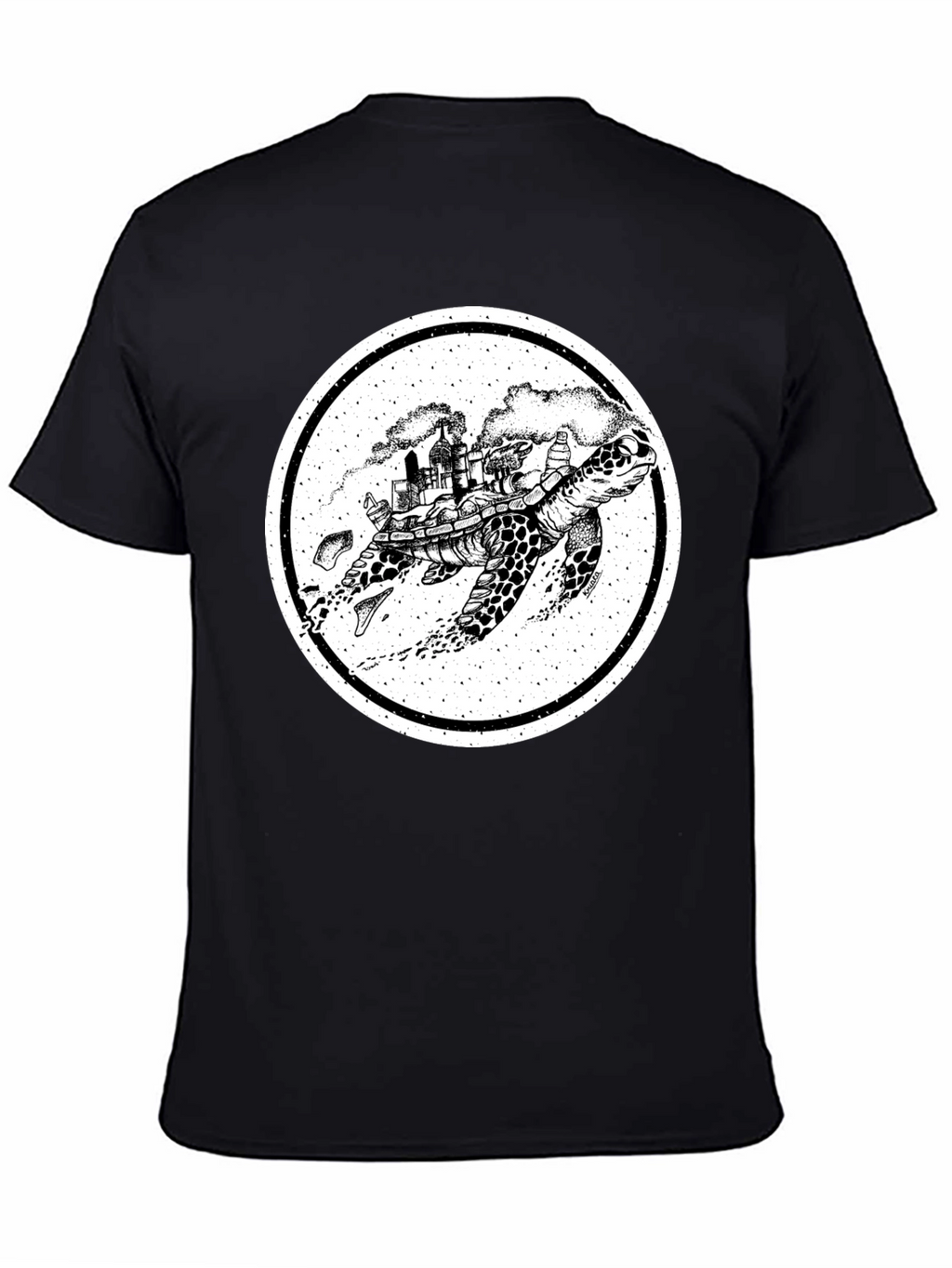 Turtle Cityscape Graphic Tee - Unique Art Design