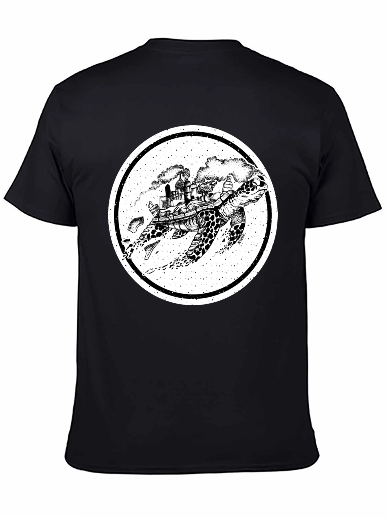 Turtle Cityscape Graphic Tee - Unique Art Design