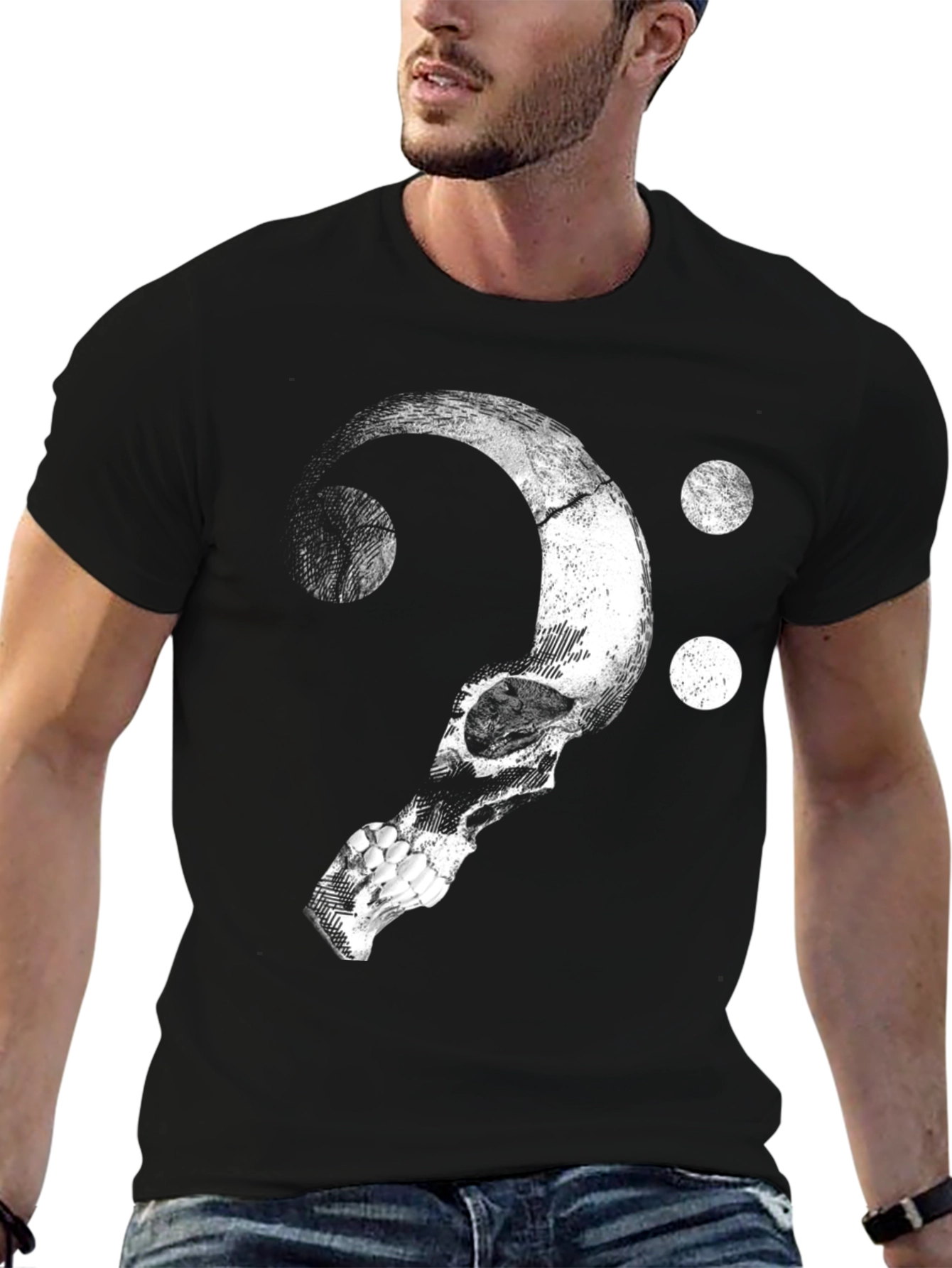 Skull & Bass Clef Graphic Tee - Music Lovers T-Shirt