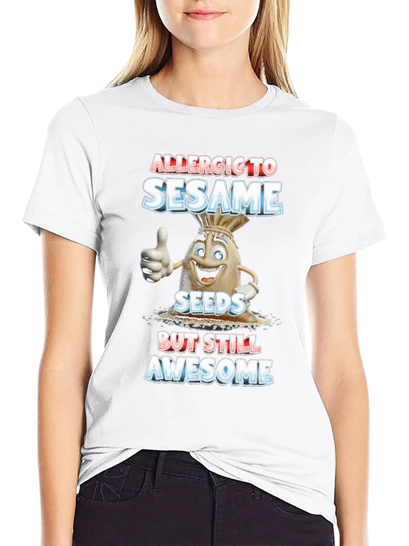 Allergic To Sesame T-Shirt Funny Graphic Tee