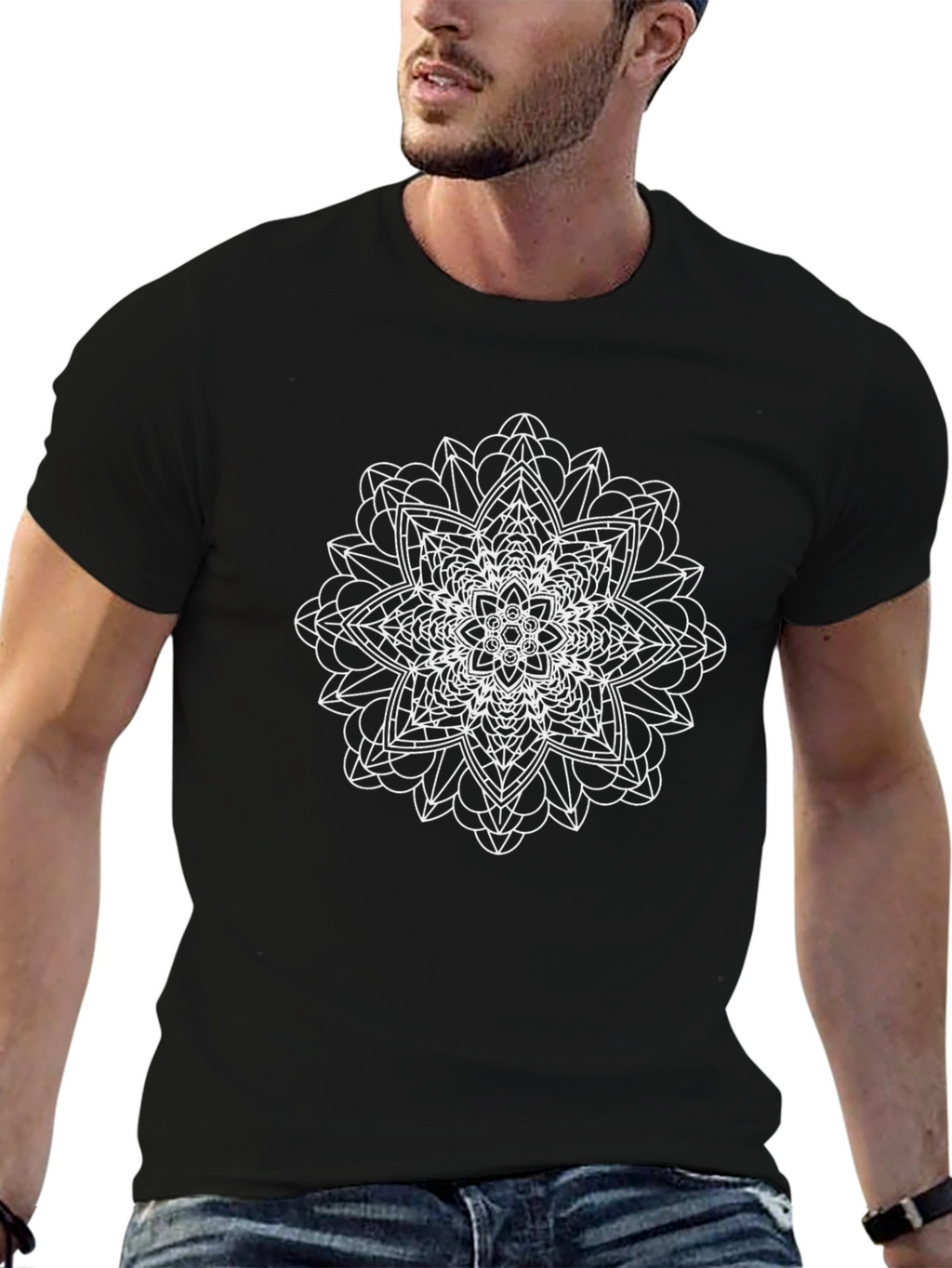 Mandala Design Black T-Shirt
