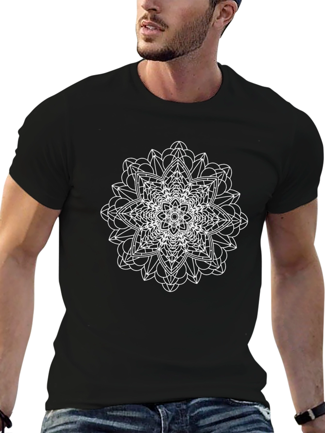 Mandala Design Black T-Shirt