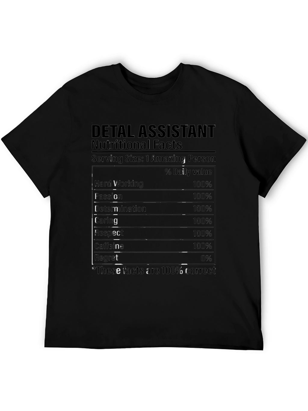 Dental Assistant Nutritional Facts T-Shirt