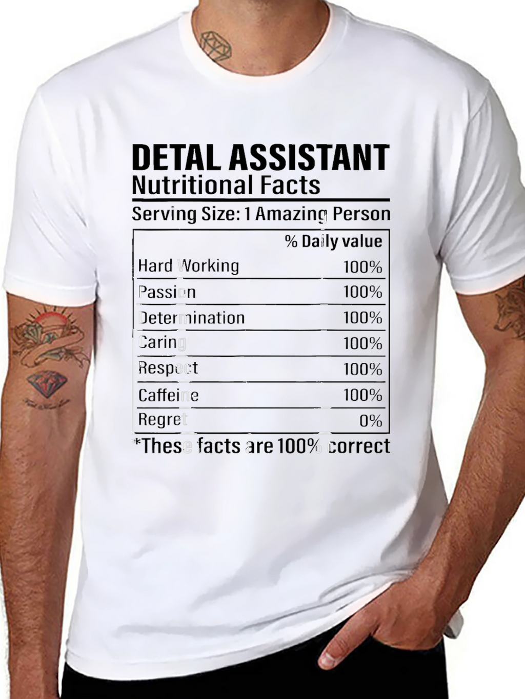 Dental Assistant Nutritional Facts T-Shirt