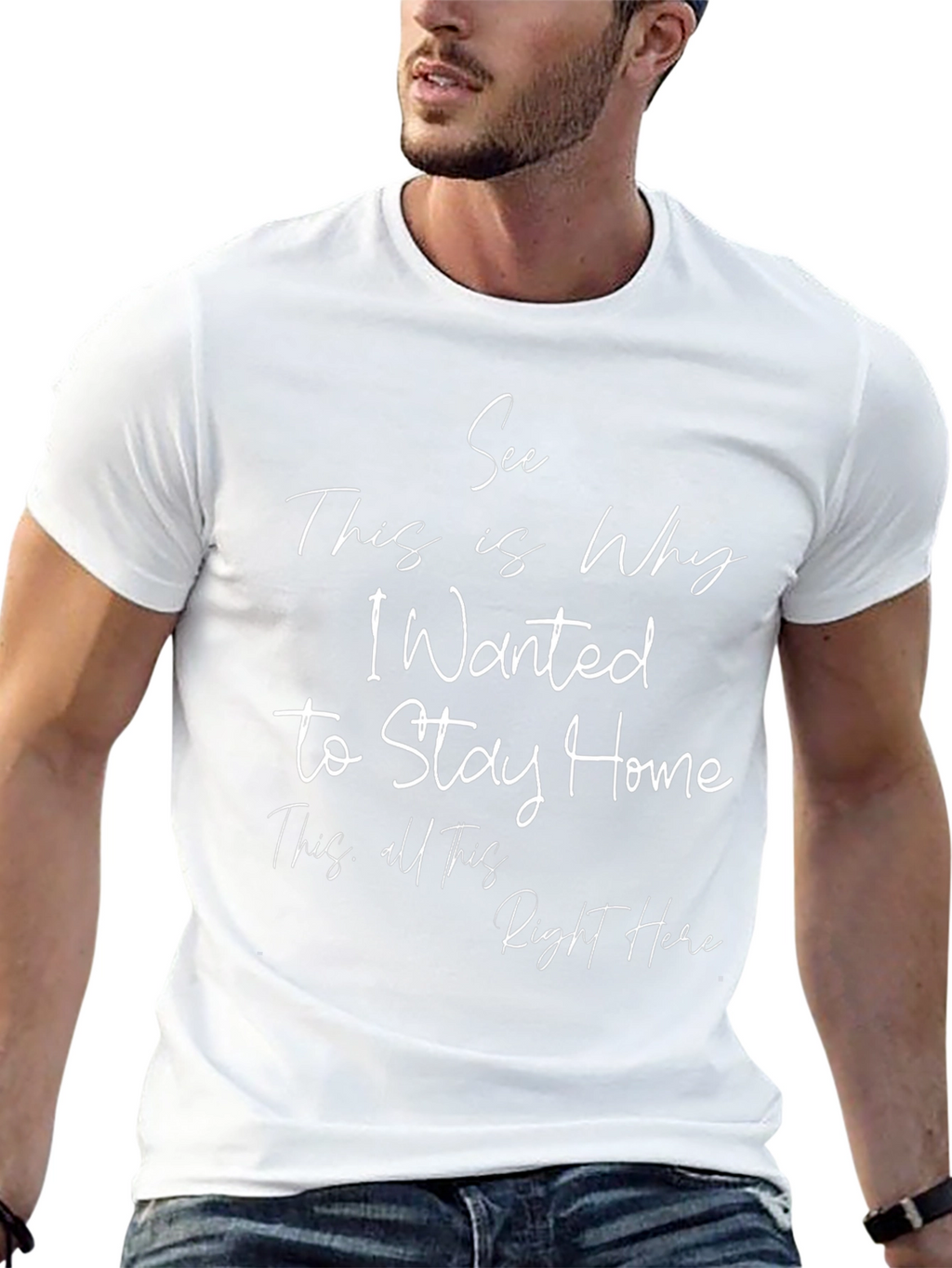See Why I Wanted to Stay Home Black T-Shirt