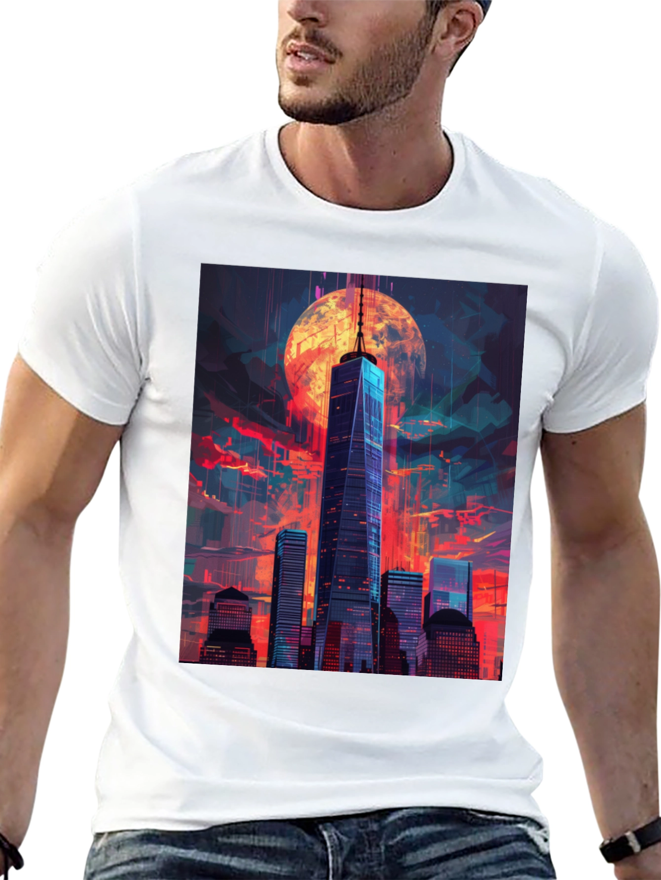 Cityscape Graphic Tee - Unique Urban Design