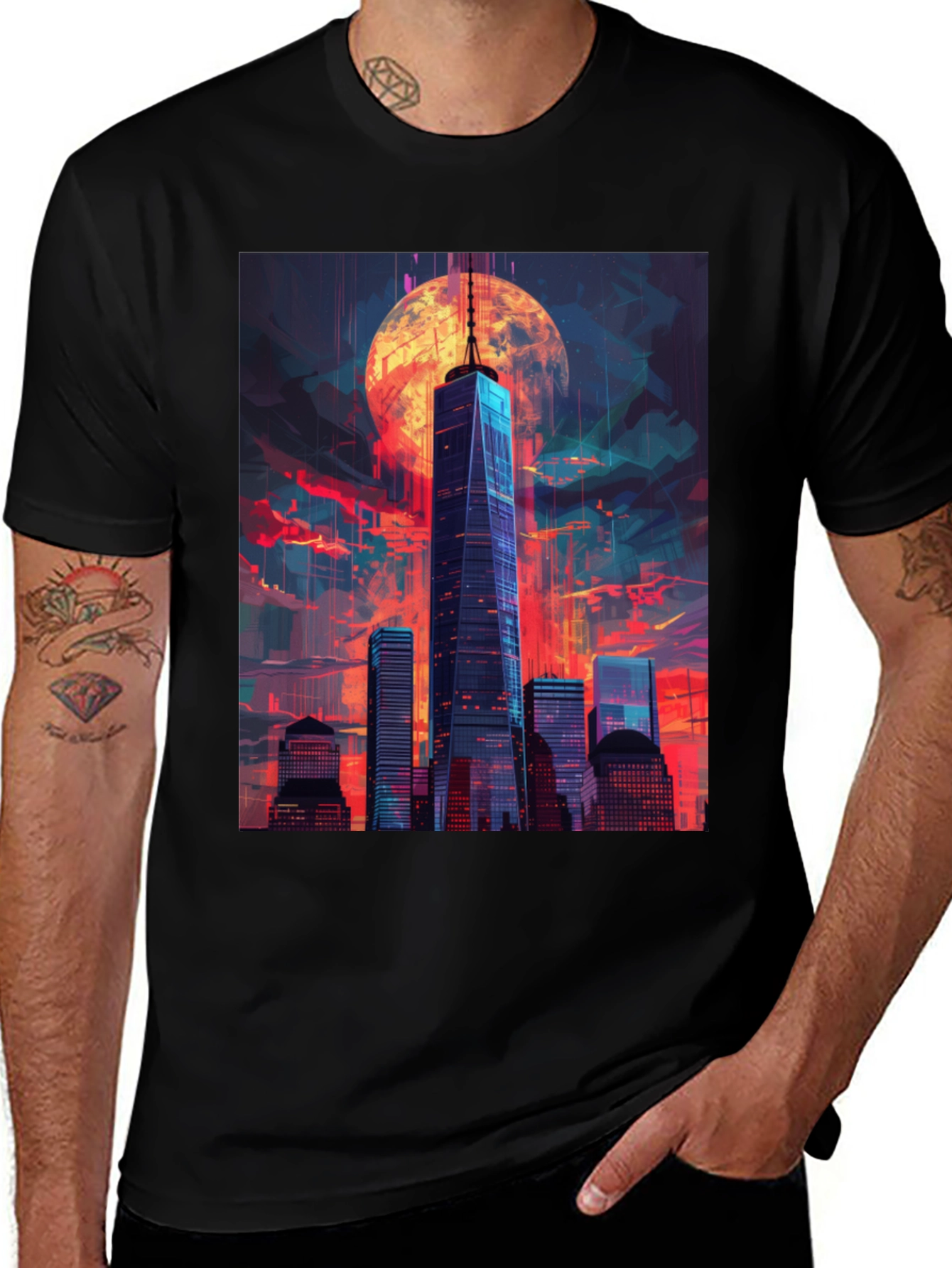 Cityscape Graphic Tee - Unique Urban Design
