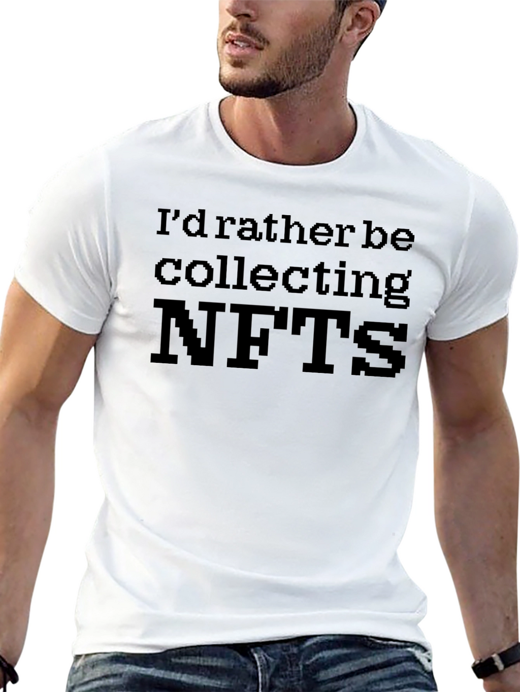 Id Rather Be Collecting NFTs Black T-Shirt
