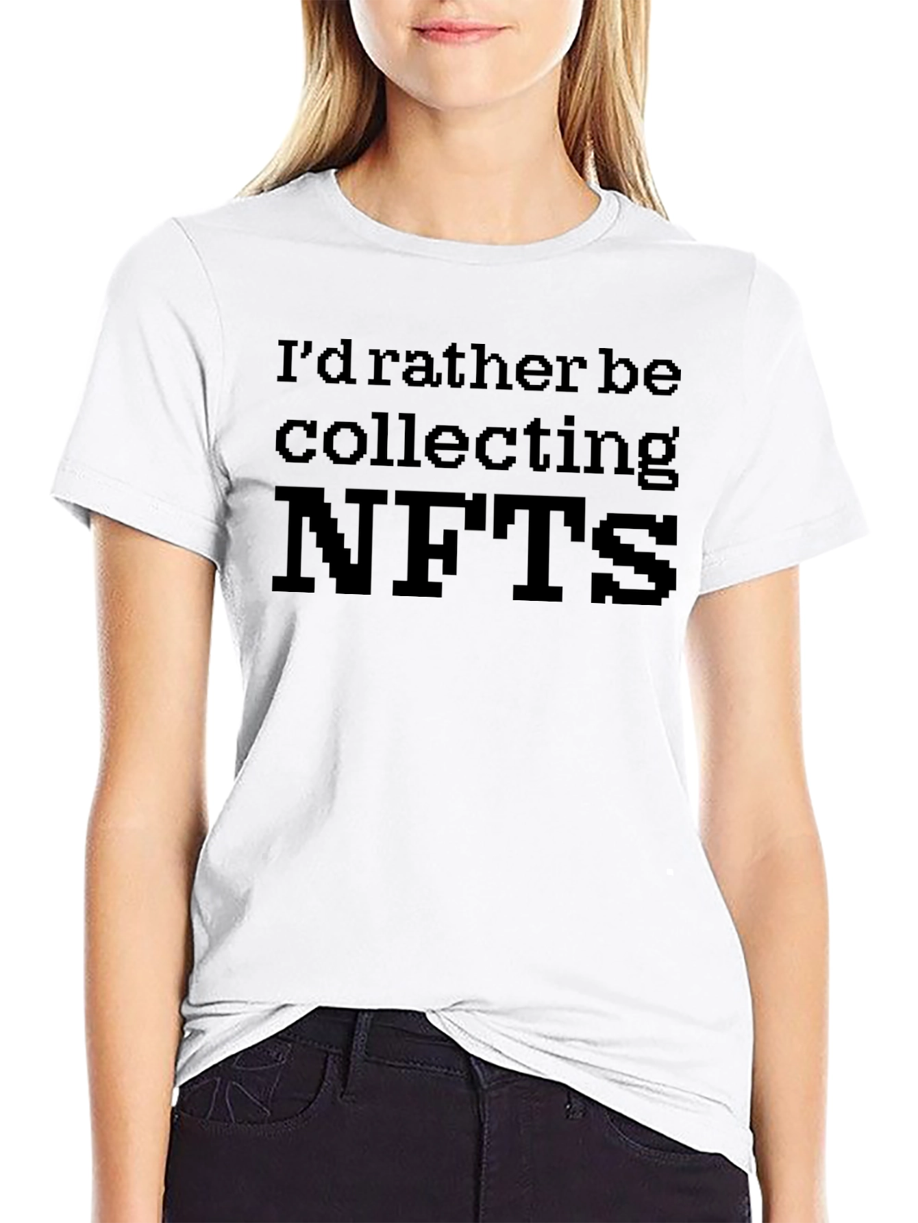 Id Rather Be Collecting NFTs Black T-Shirt