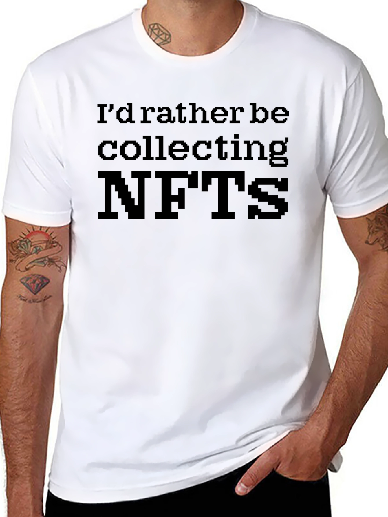 Id Rather Be Collecting NFTs Black T-Shirt