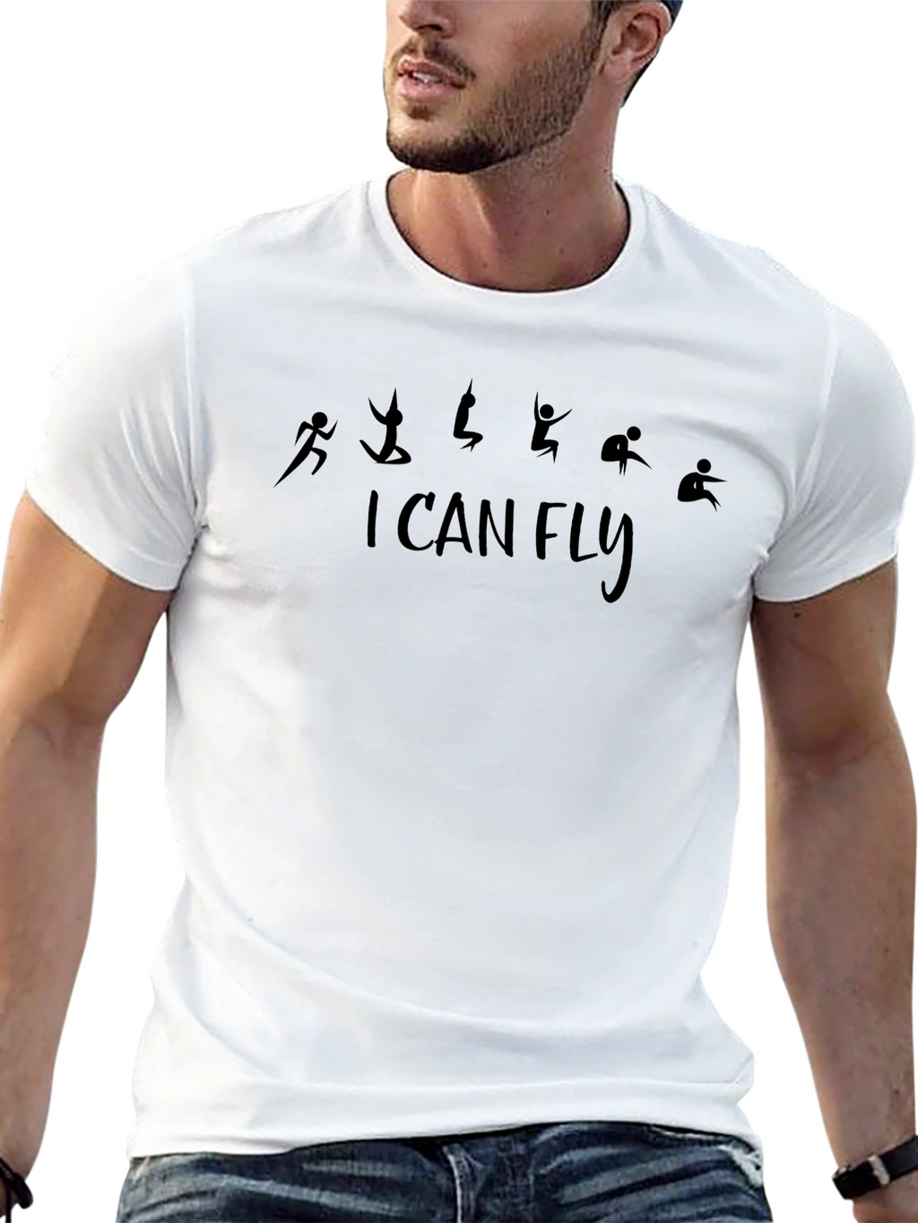 I Can Fly Black Graphic Tee - Inspirational Design