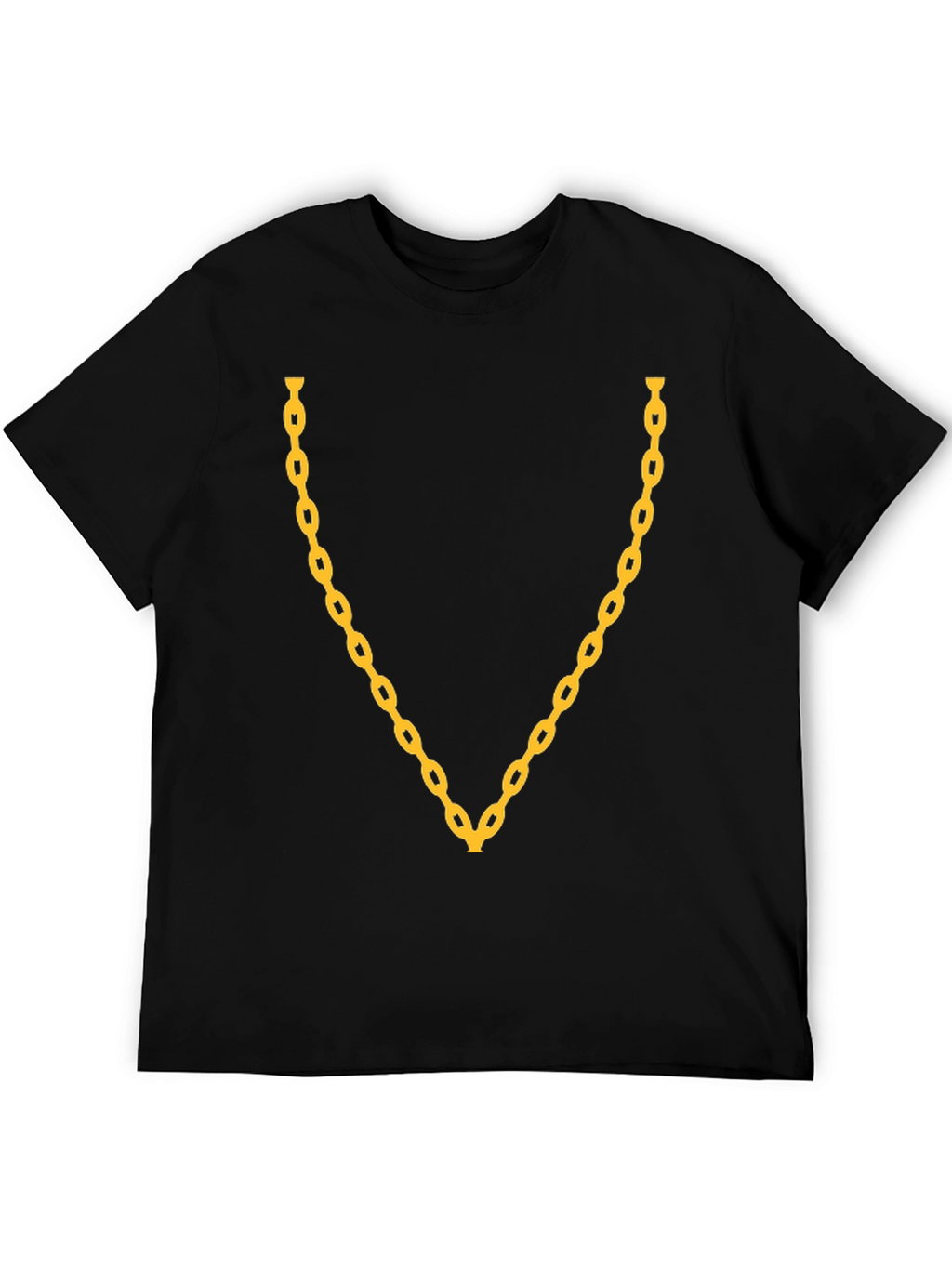 Gold Chain Graphic Black T-Shirt