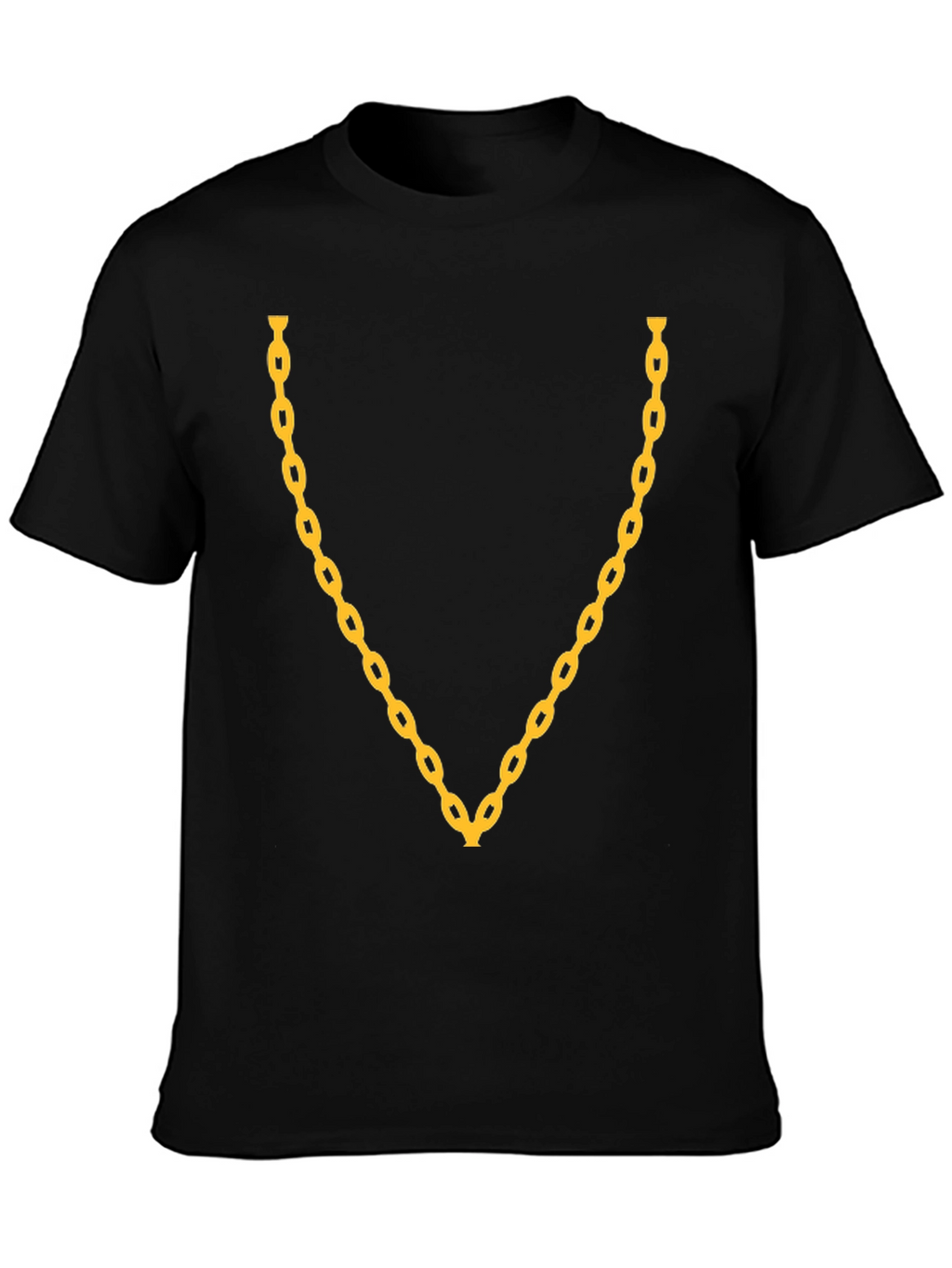Gold Chain Graphic Black T-Shirt