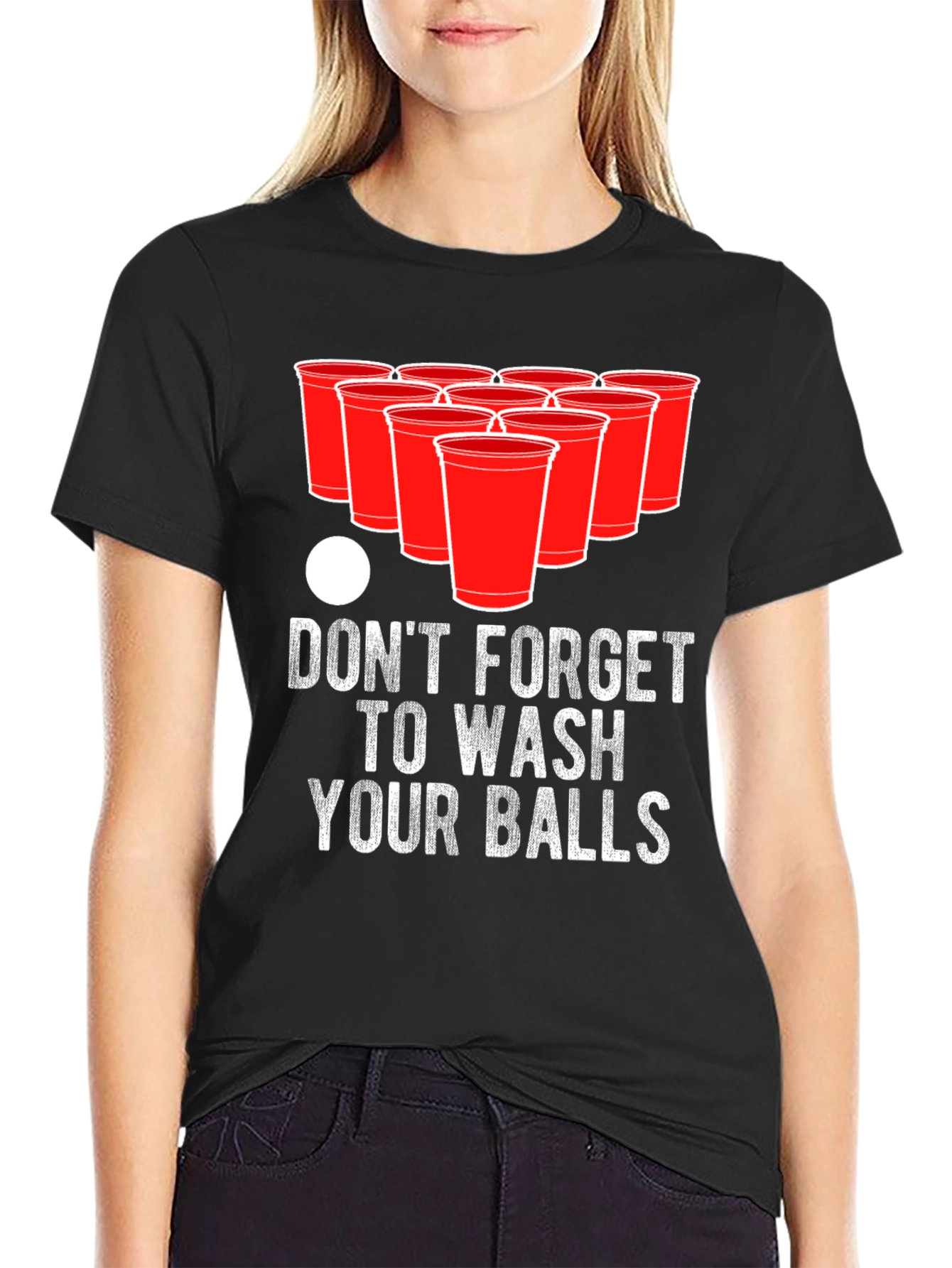 Dont Forget To Wash Your Balls T-Shirt Funny Beer Pong