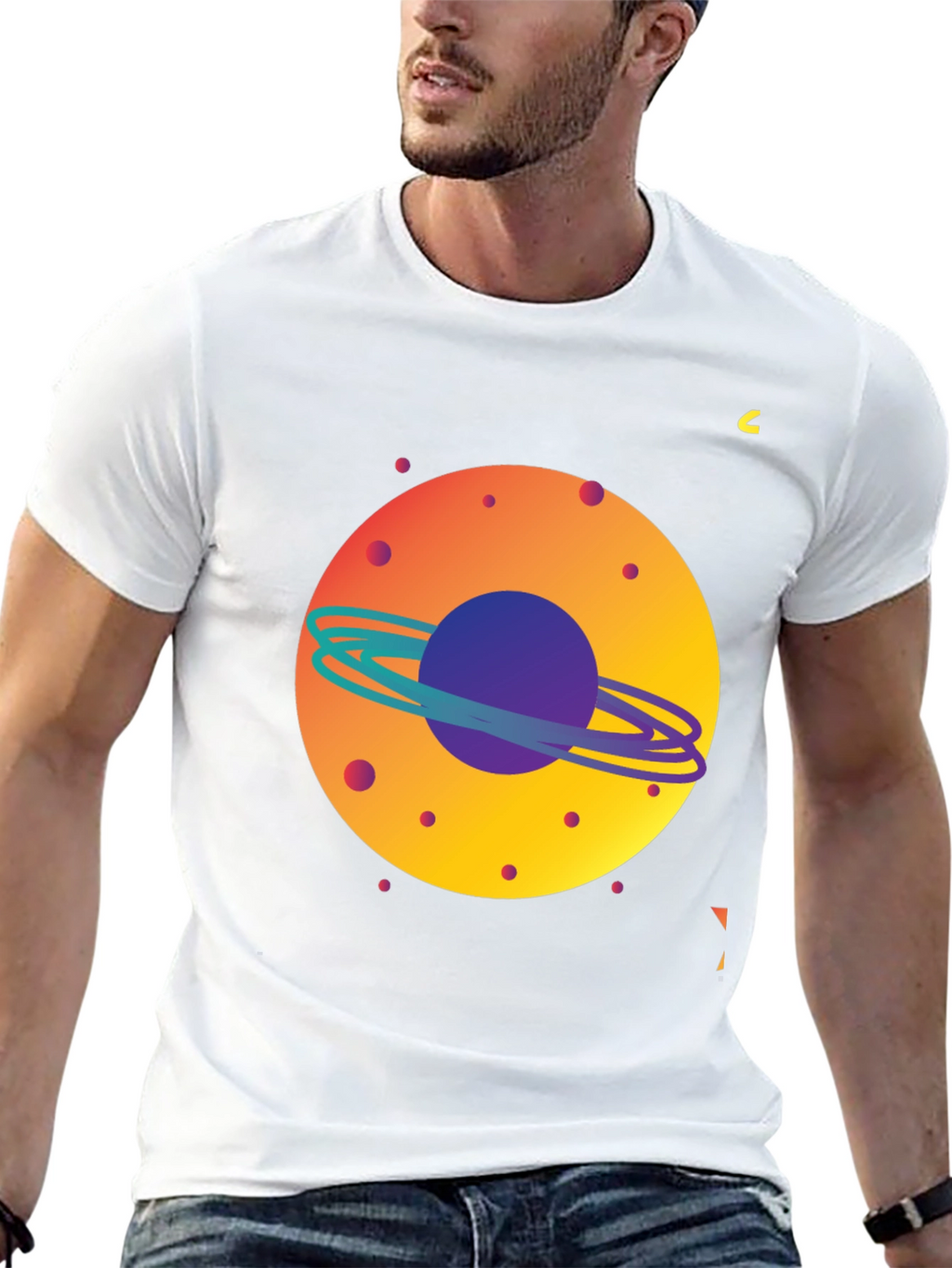 Space Planet Graphic Tee - Mens Black T-Shirt
