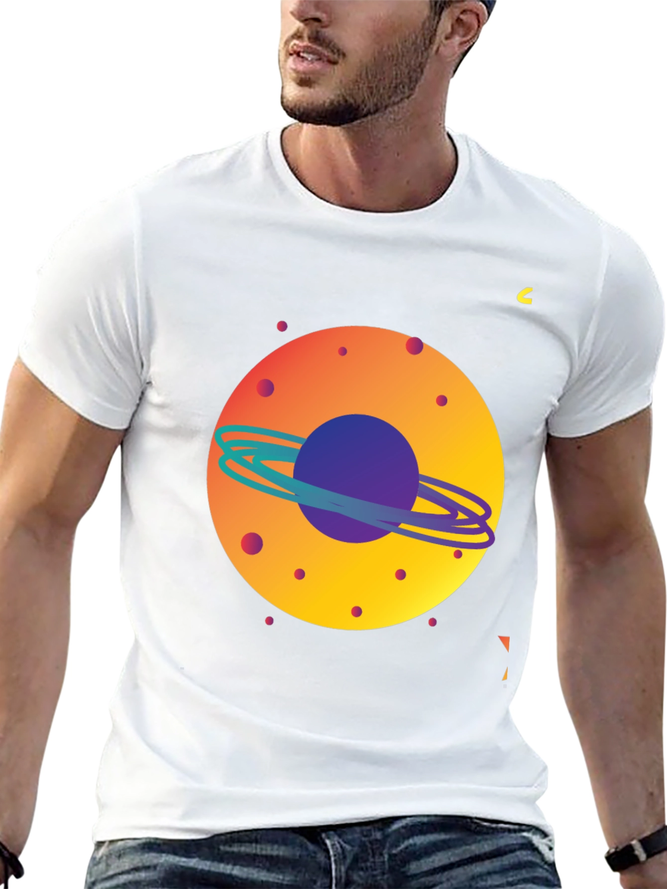 Space Planet Graphic Tee - Mens Black T-Shirt