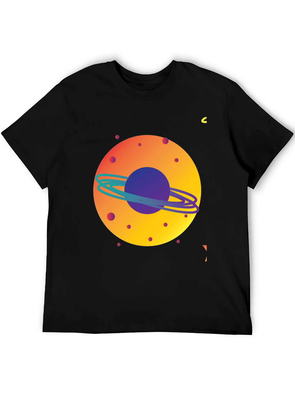 Space Planet Graphic Tee - Mens Black T-Shirt