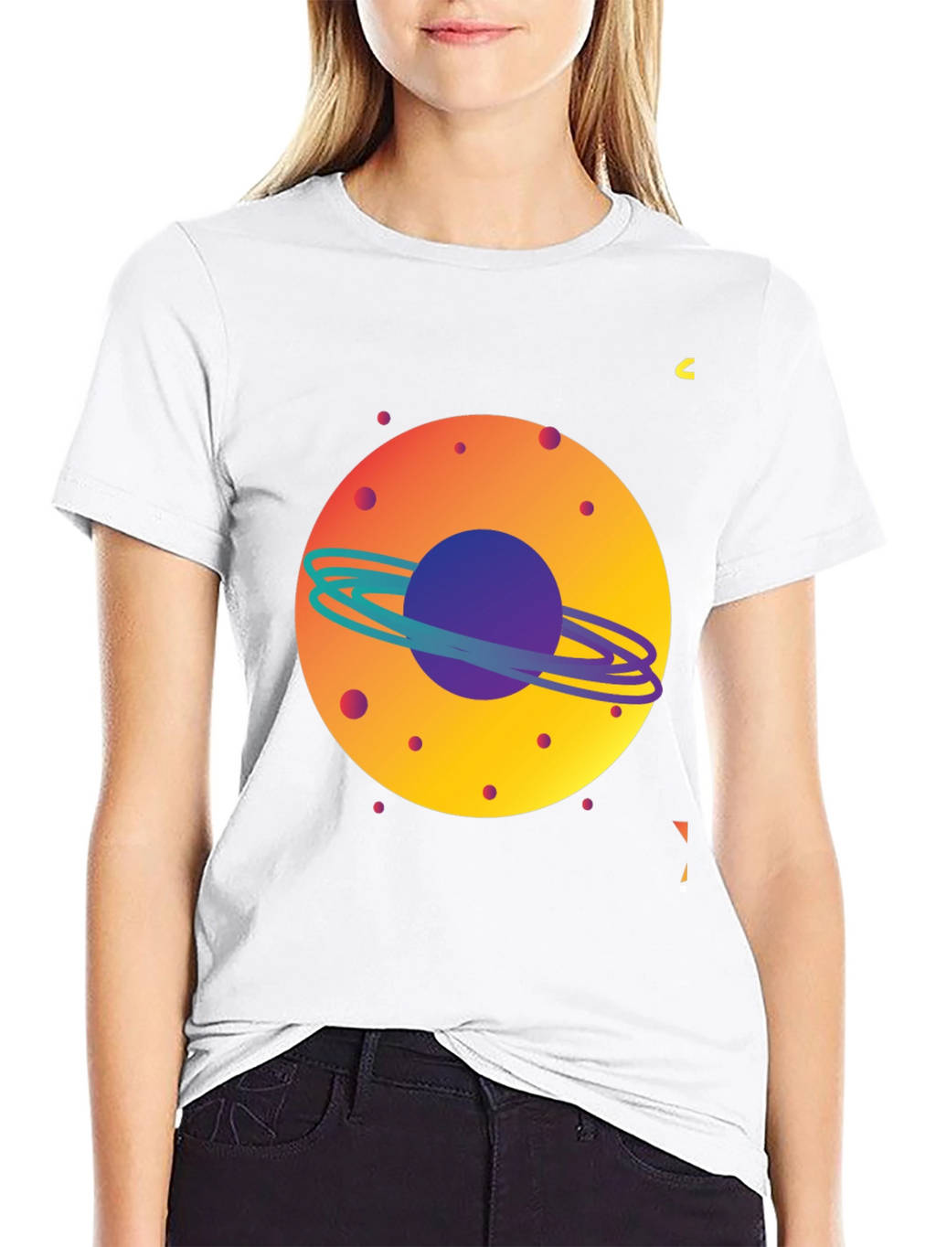 Space Planet Graphic Tee - Mens Black T-Shirt