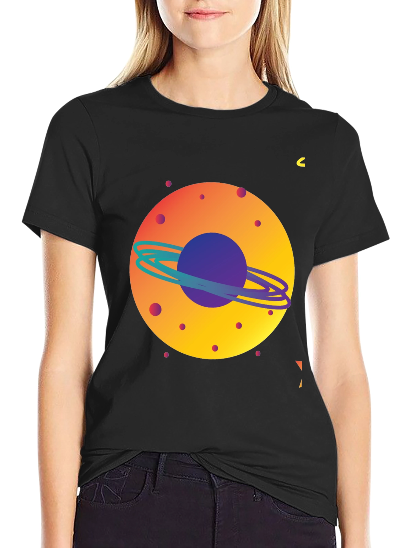 Space Planet Graphic Tee - Mens Black T-Shirt