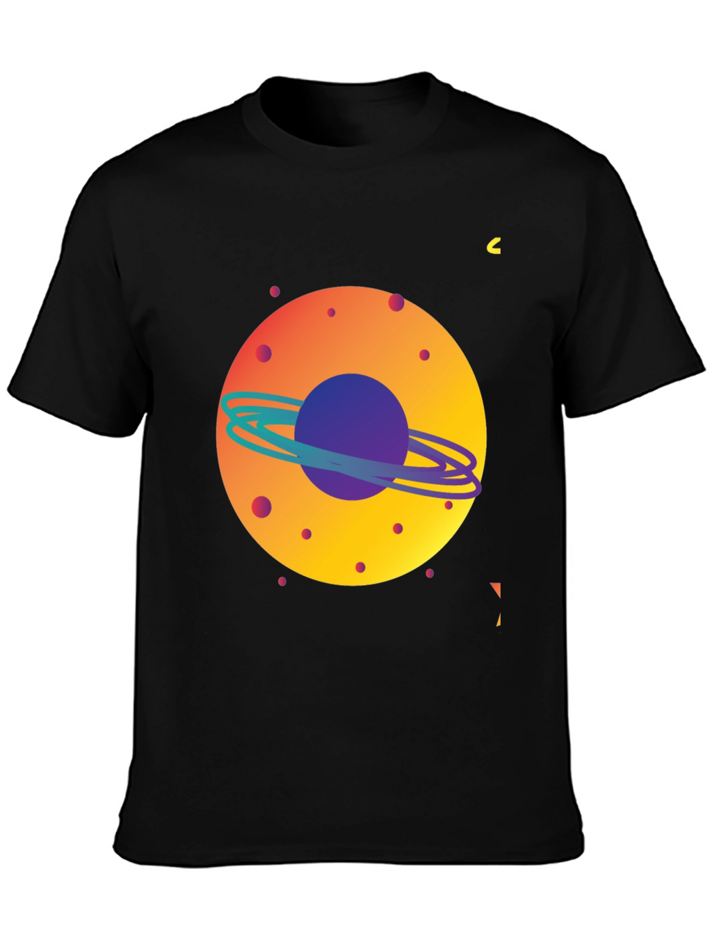 Space Planet Graphic Tee - Mens Black T-Shirt