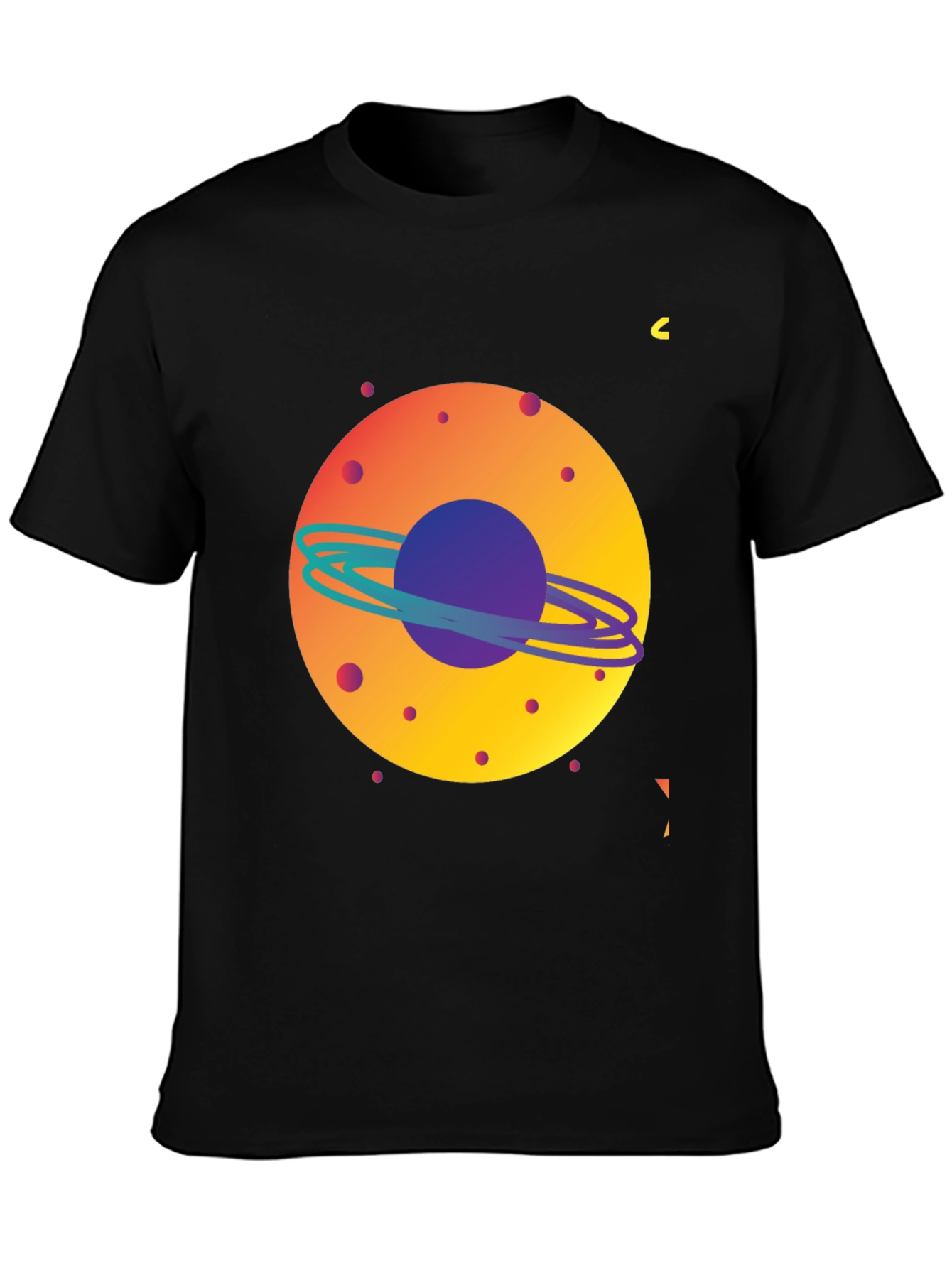 Space Planet Graphic Tee - Mens Black T-Shirt