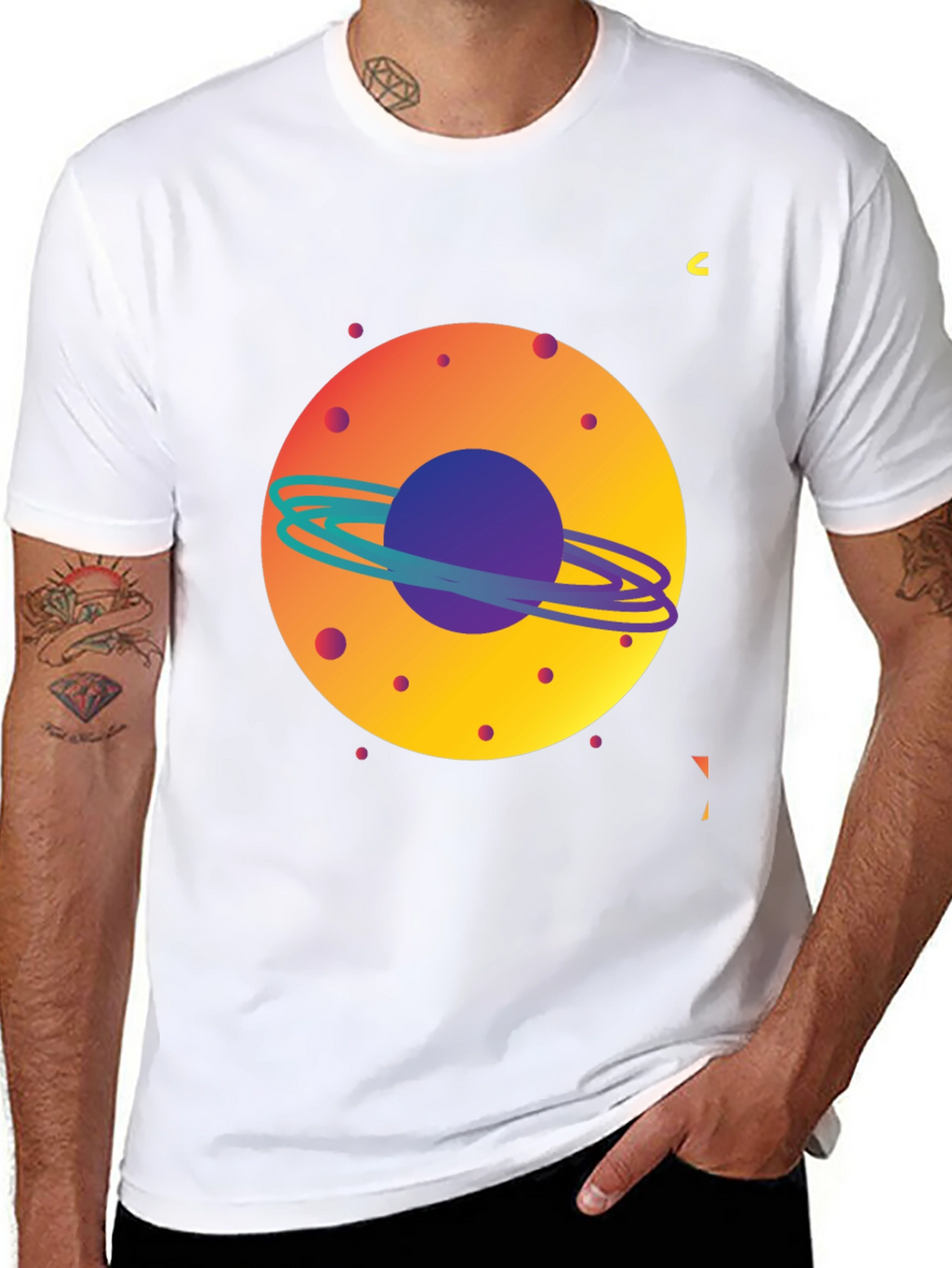 Space Planet Graphic Tee - Mens Black T-Shirt
