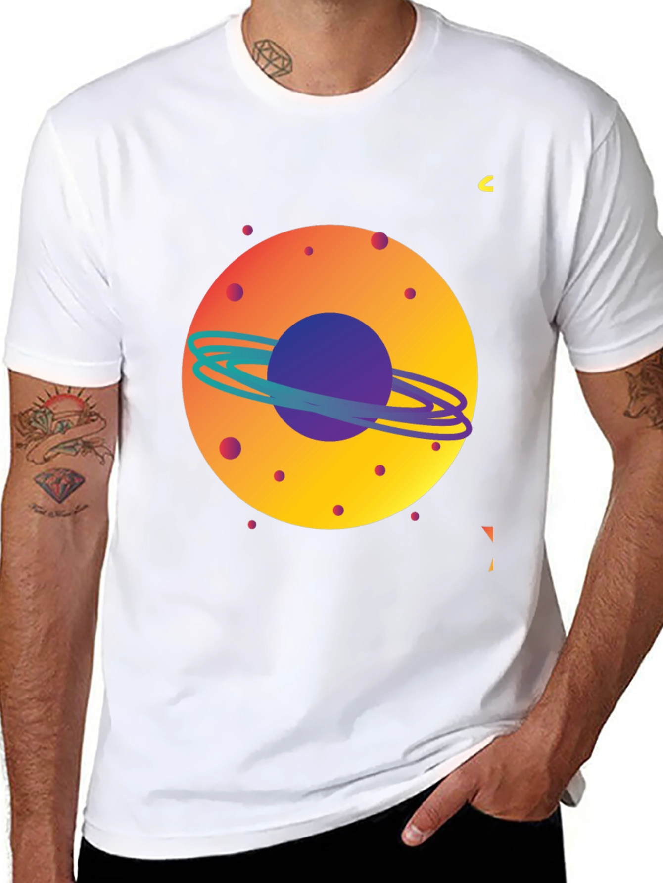 Space Planet Graphic Tee - Mens Black T-Shirt