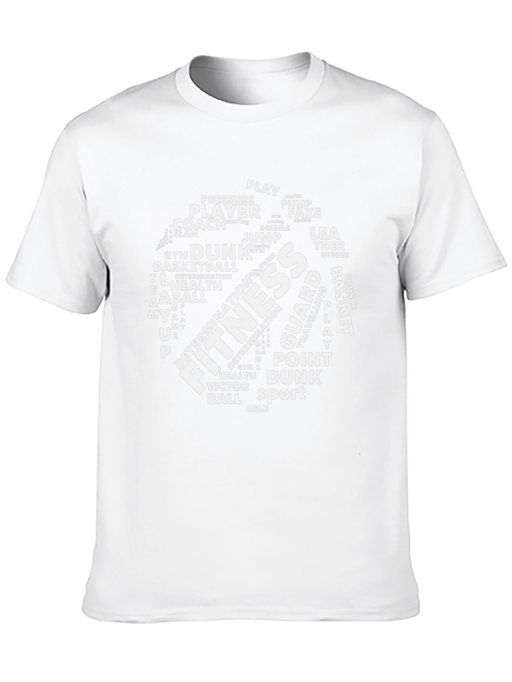 Fitness Basketball Word Art Black T-Shirt