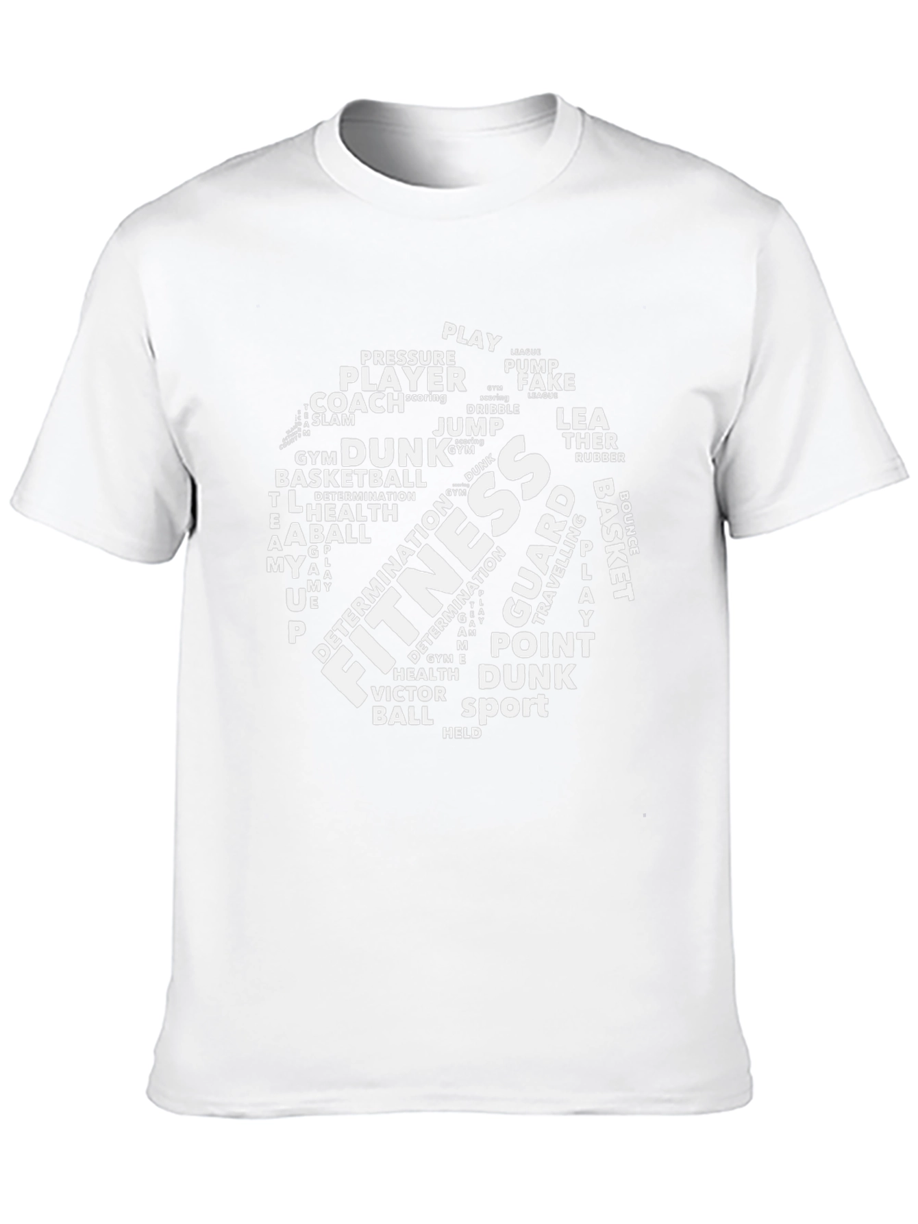 Fitness Basketball Word Art Black T-Shirt