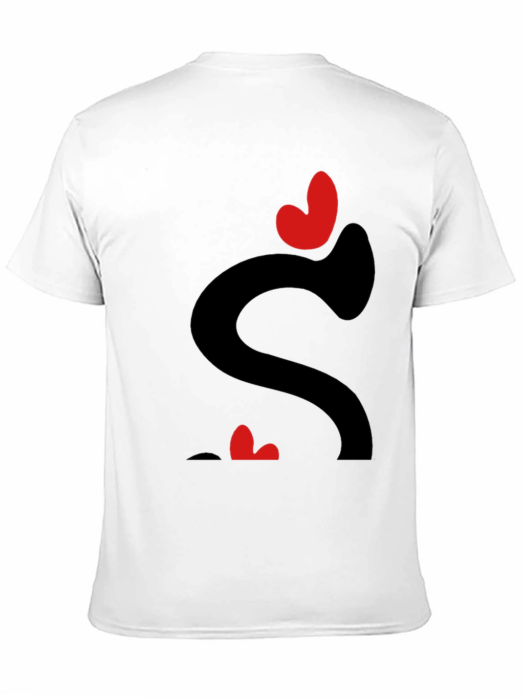 Heart Love Graphic Tee - Black Casual T-Shirt