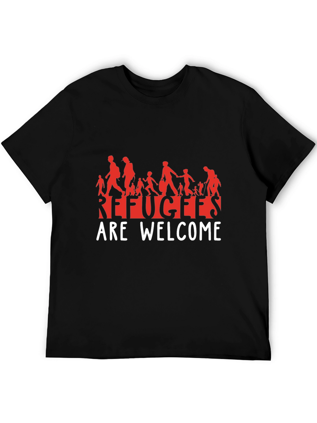 Refugees Are Welcome T-Shirt - Black Graphic Tee
