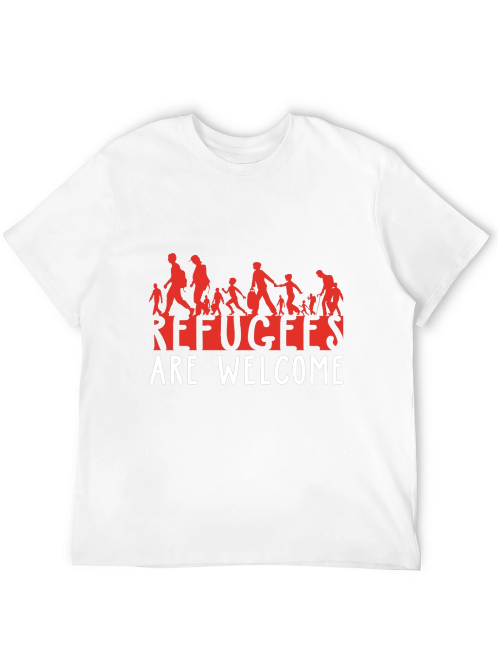 Refugees Are Welcome T-Shirt - Black Graphic Tee