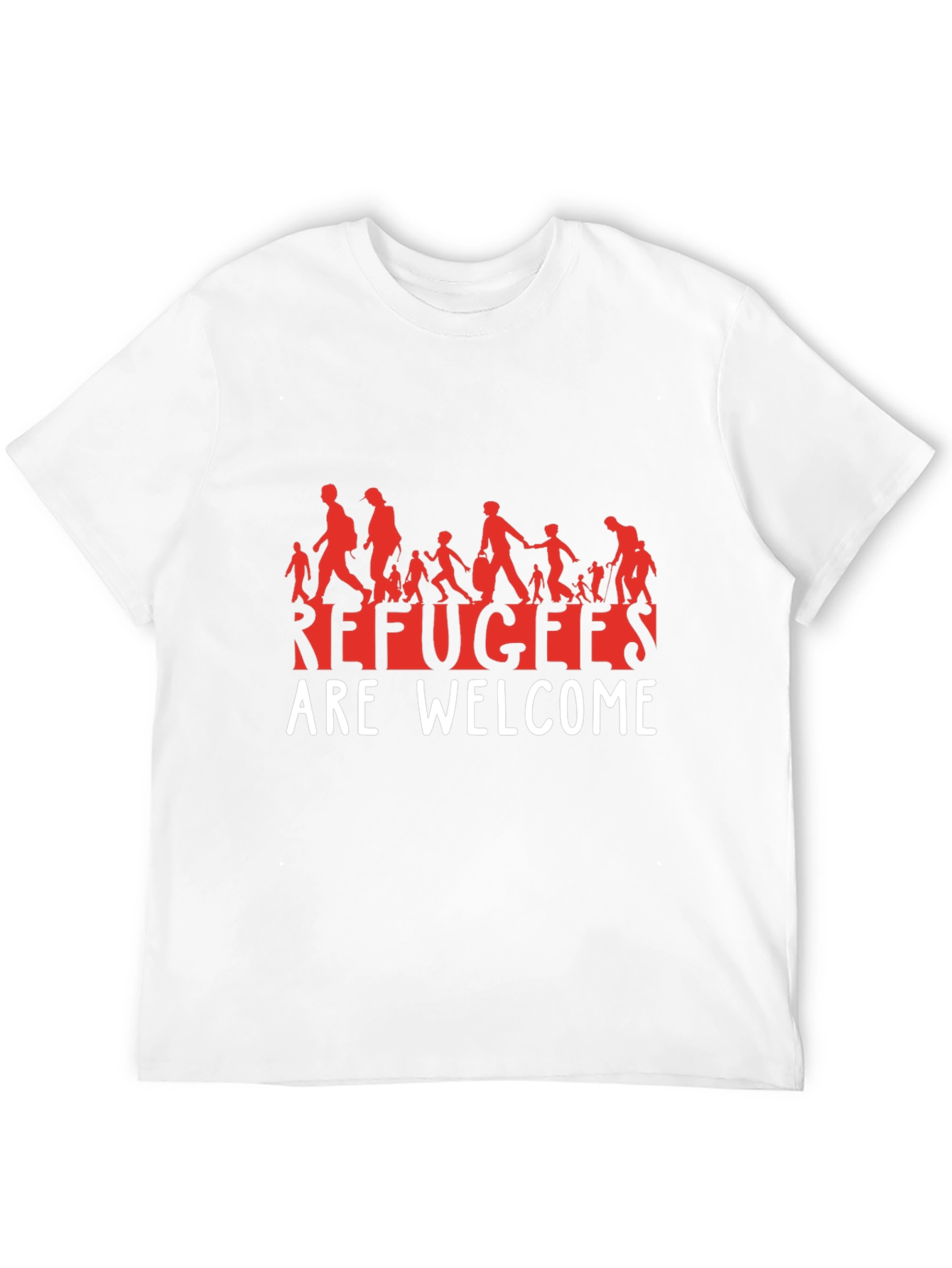 Refugees Are Welcome T-Shirt - Black Graphic Tee