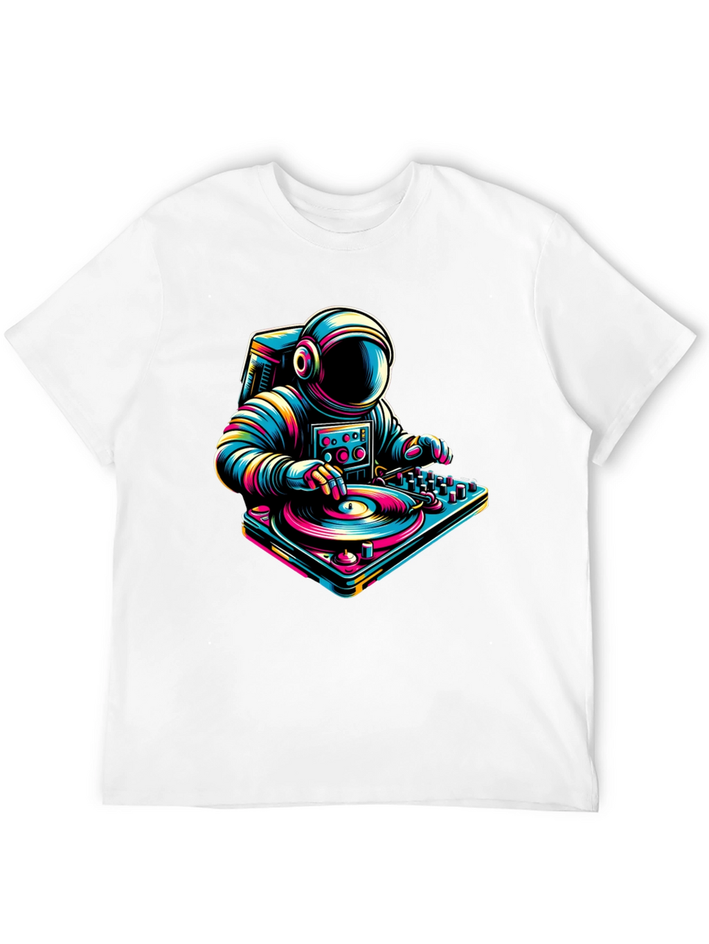 Astronaut DJ Graphic Tee - Space Music Lover Shirt