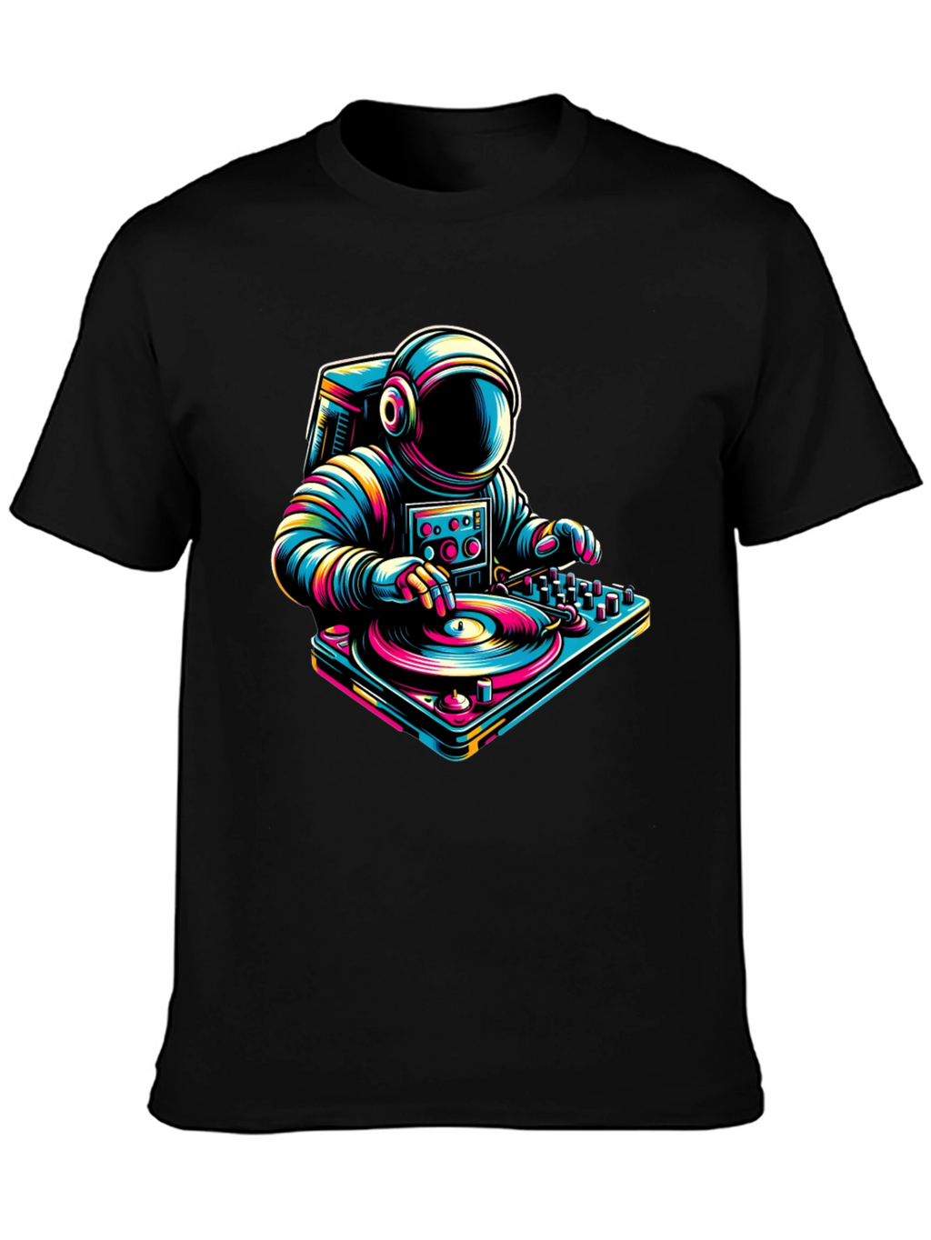 Astronaut DJ Graphic Tee - Space Music Lover Shirt