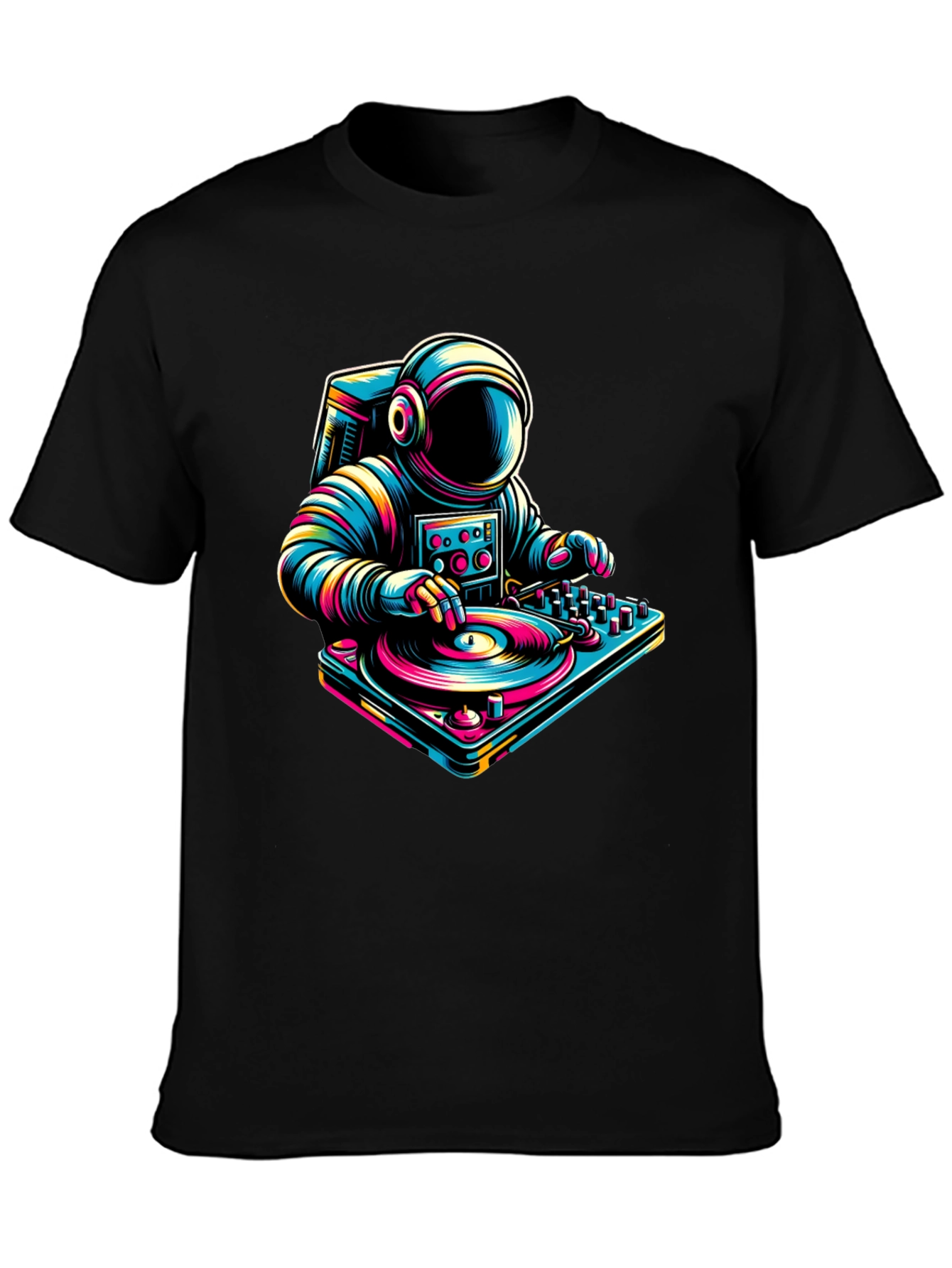 Astronaut DJ Graphic Tee - Space Music Lover Shirt