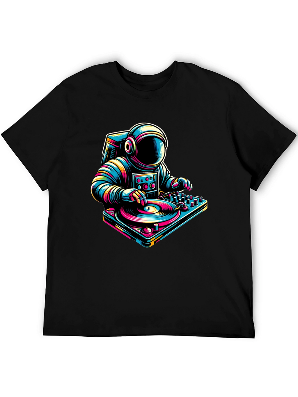 Astronaut DJ Graphic Tee - Space Music Lover Shirt