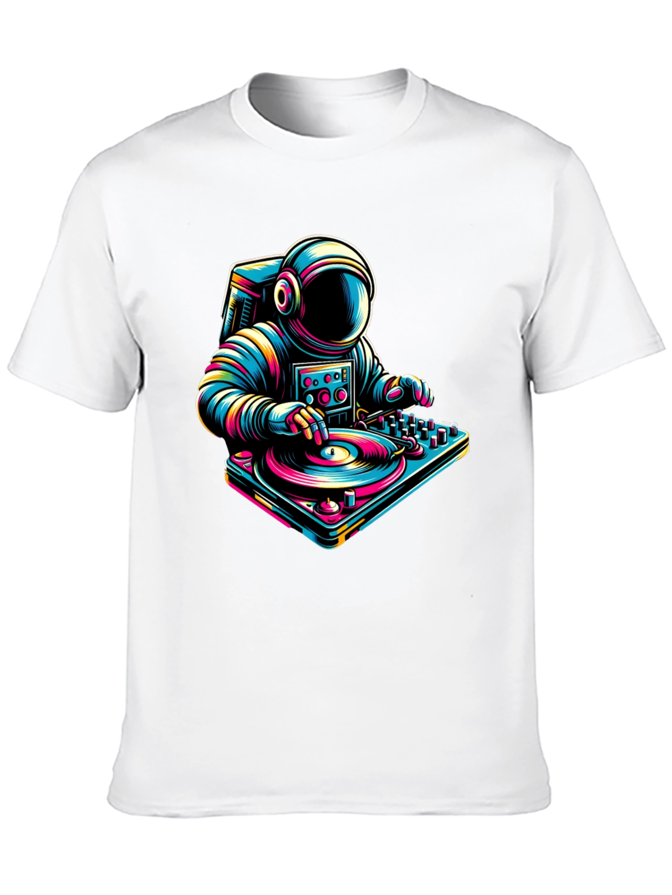 Astronaut DJ Graphic Tee - Space Music Lover Shirt