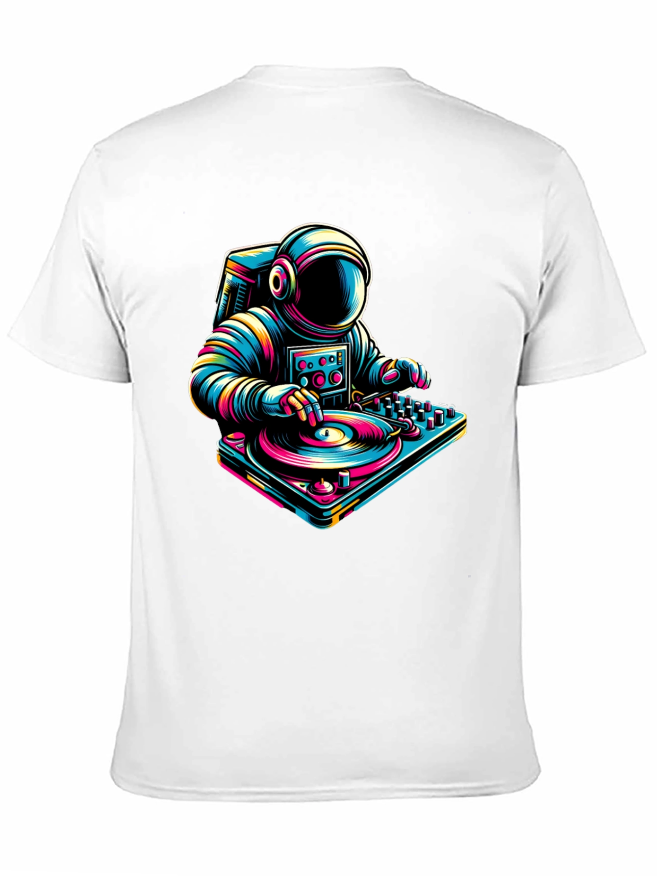 Astronaut DJ Graphic Tee - Space Music Lover Shirt