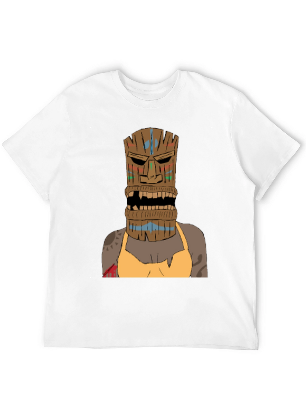 Tiki Mask Graphic Tee - Unique Tribal Design