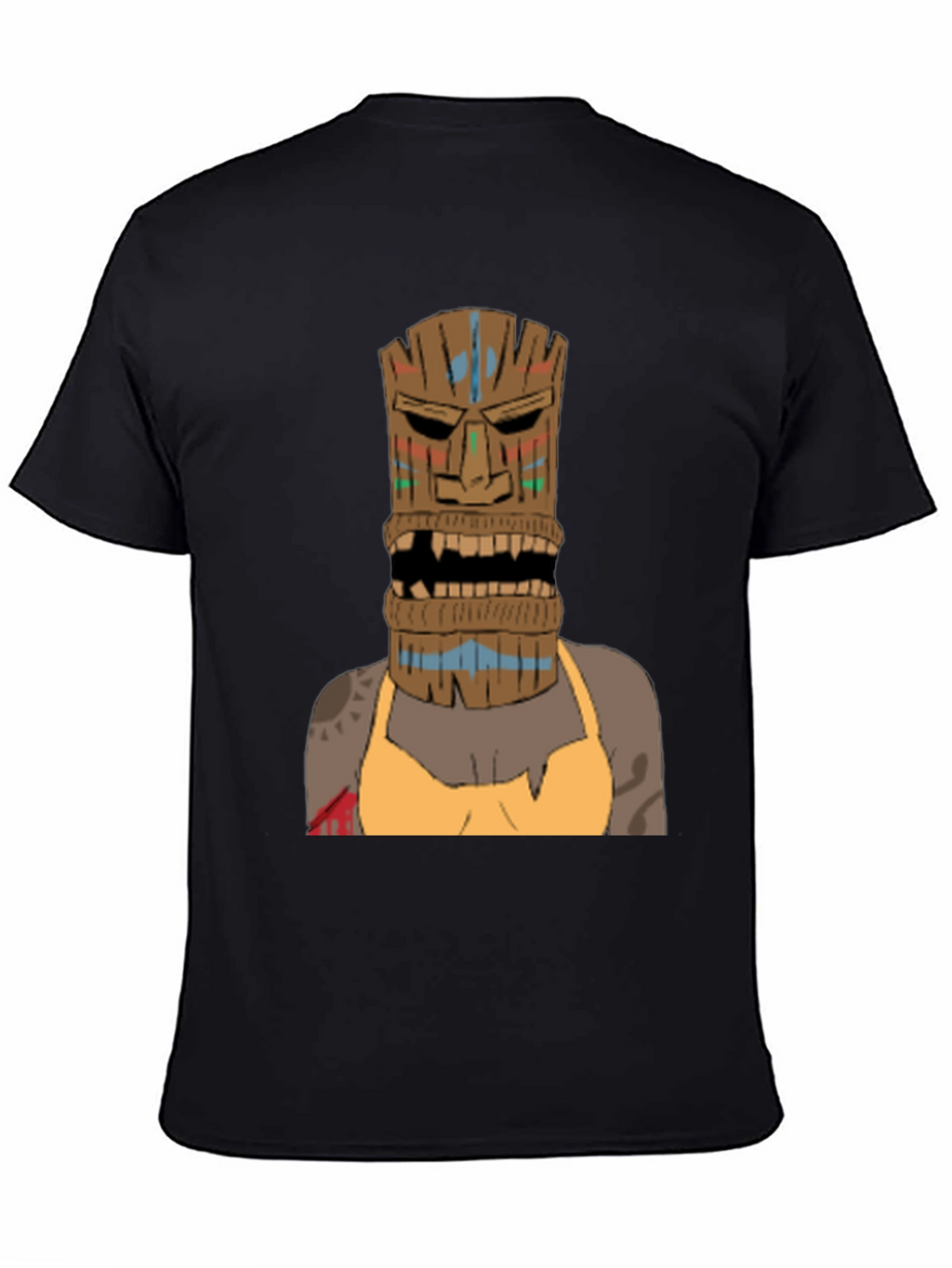 Tiki Mask Graphic Tee - Unique Tribal Design