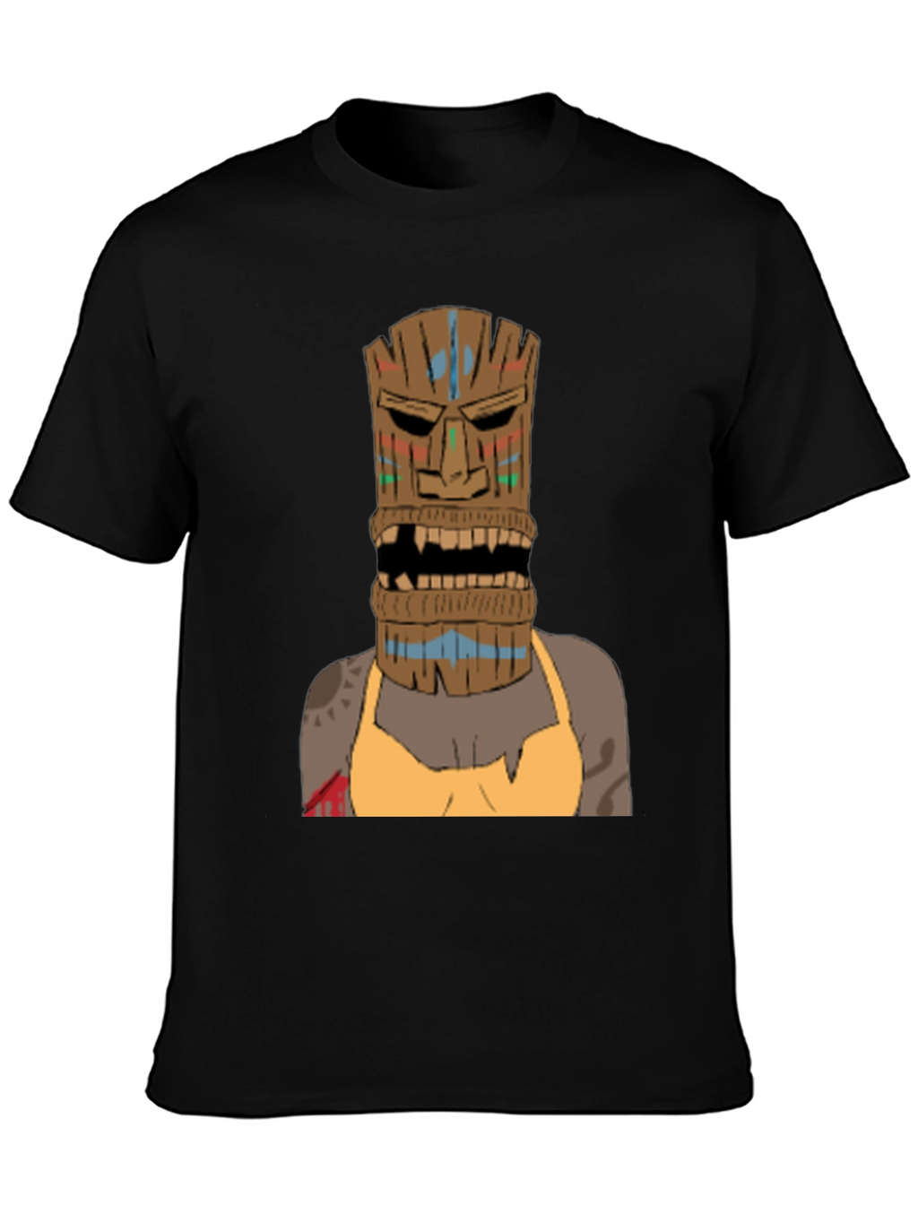 Tiki Mask Graphic Tee - Unique Tribal Design