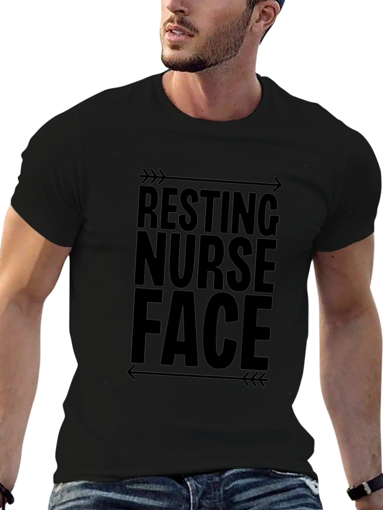 Resting Nurse Face Black Graphic Tee