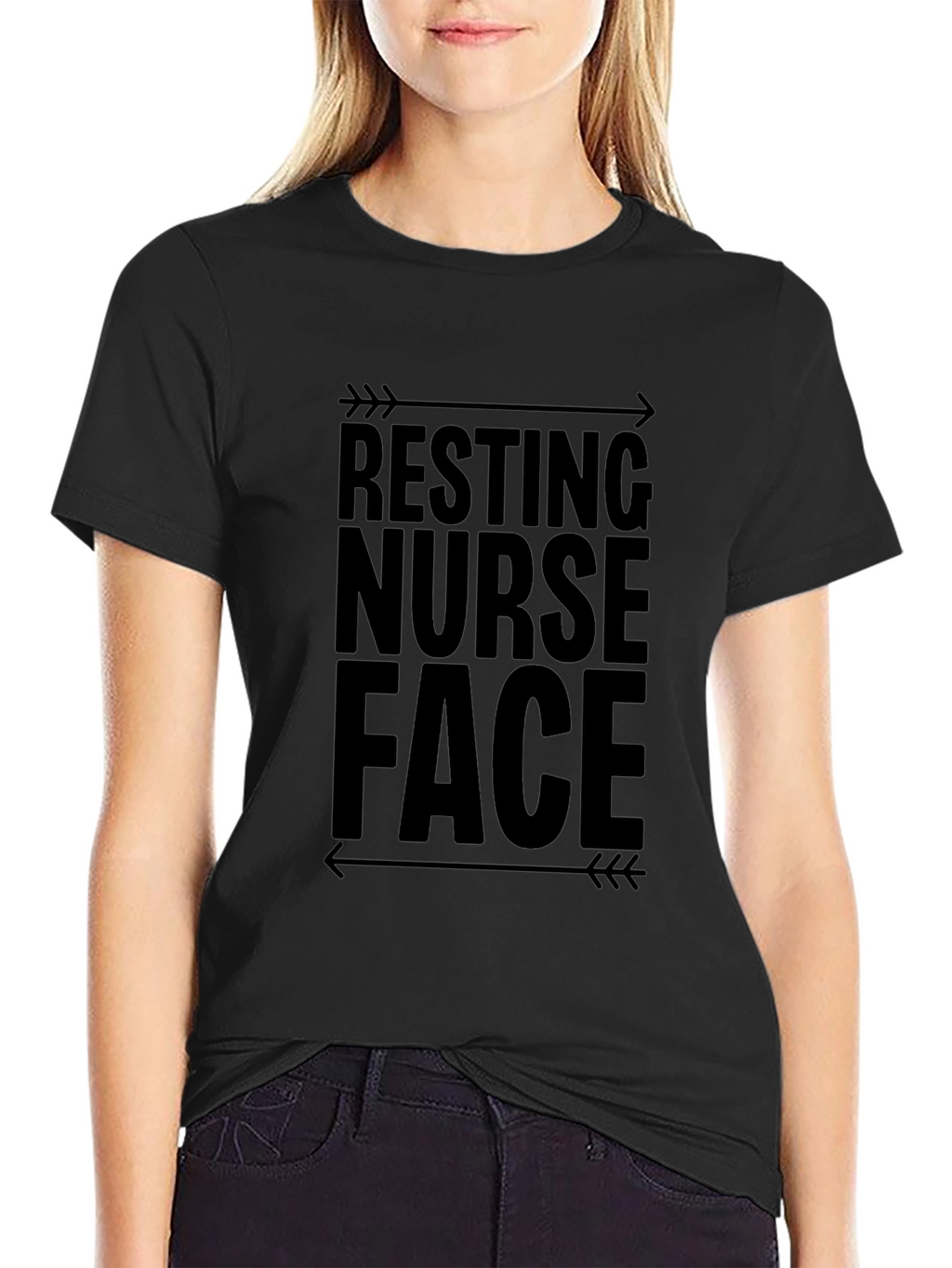 Resting Nurse Face Black Graphic Tee