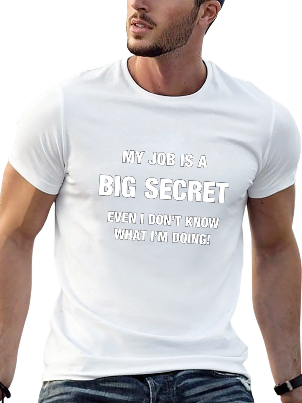 Humorous Big Secret Graphic Tee