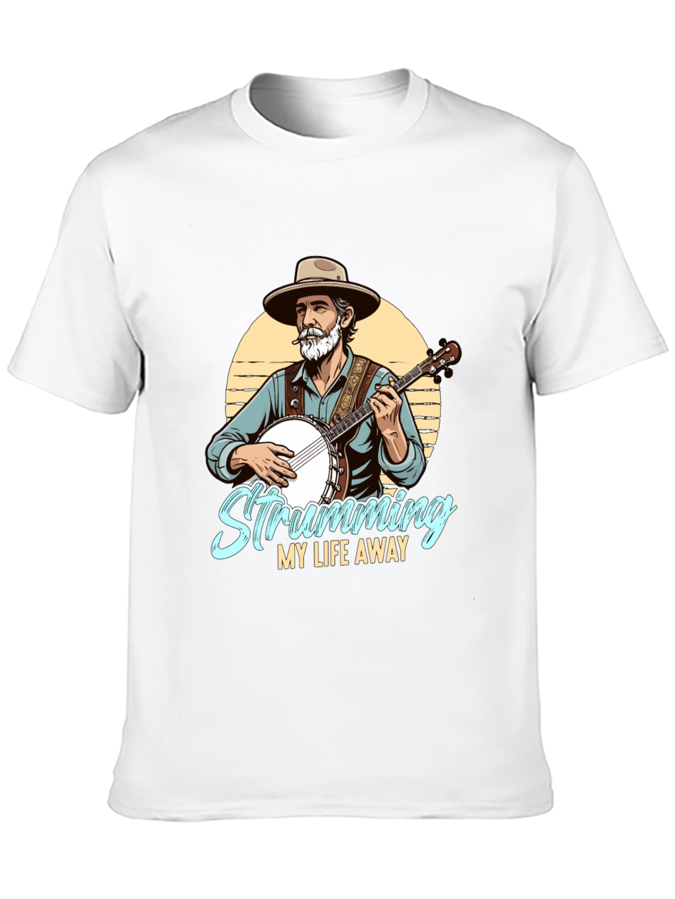 Strumming My Life Away T-Shirt - Banjo Player Tee