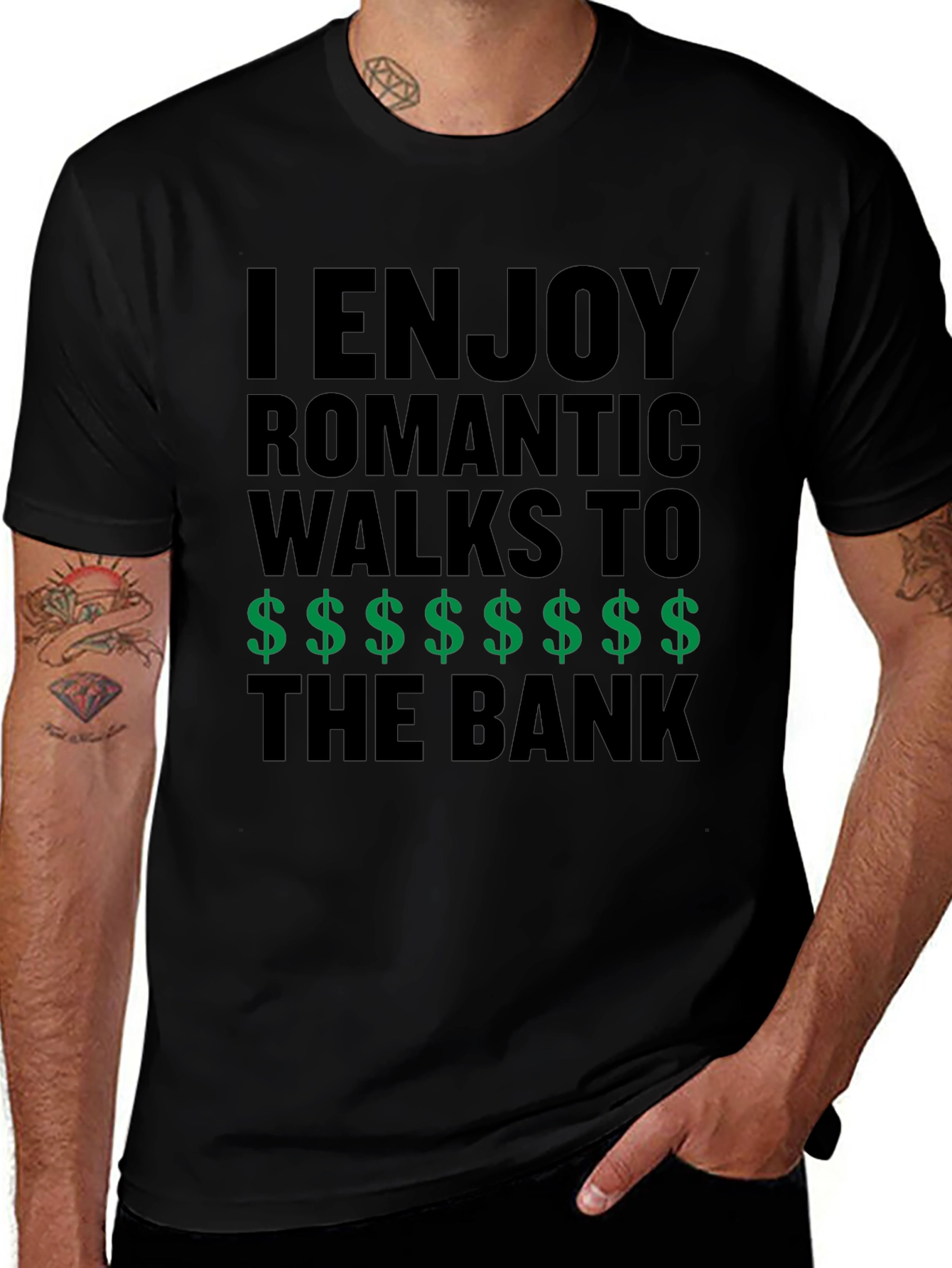 Humorous Romantic Walks to the Bank T-Shirt