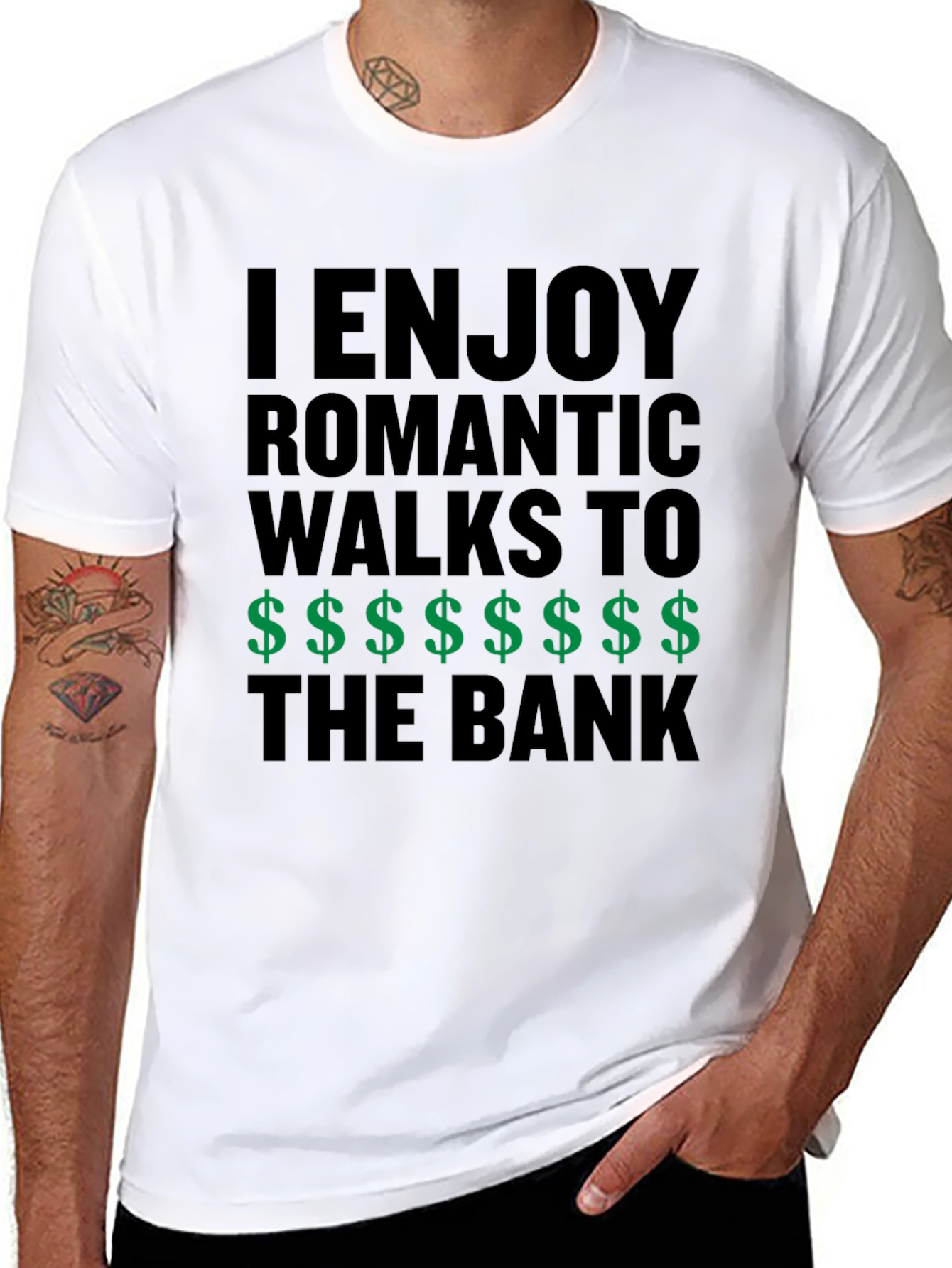 Humorous Romantic Walks to the Bank T-Shirt